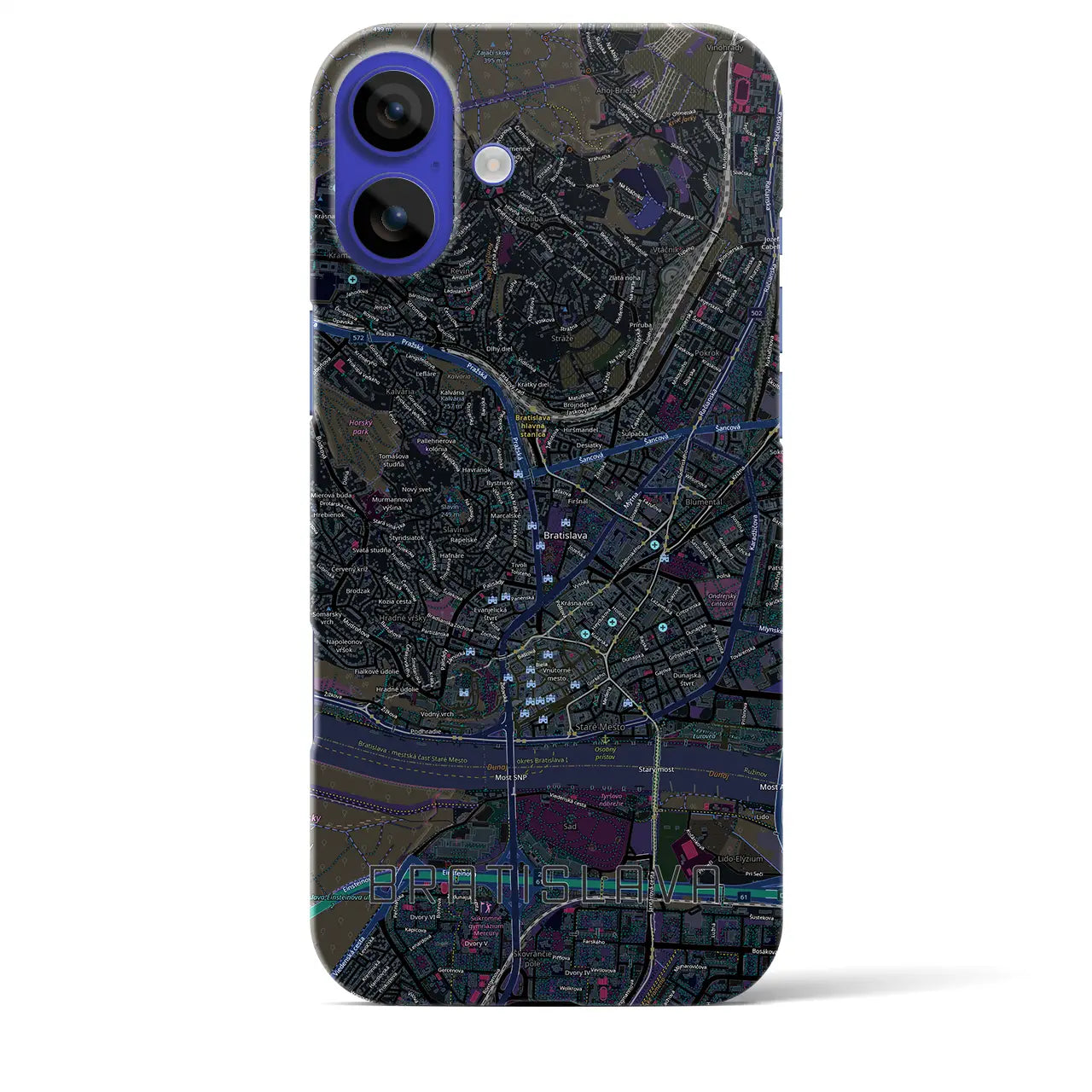 【ブラチスラヴァ(スロバキア)】地図柄iPhoneケース(バックカバータイプ)