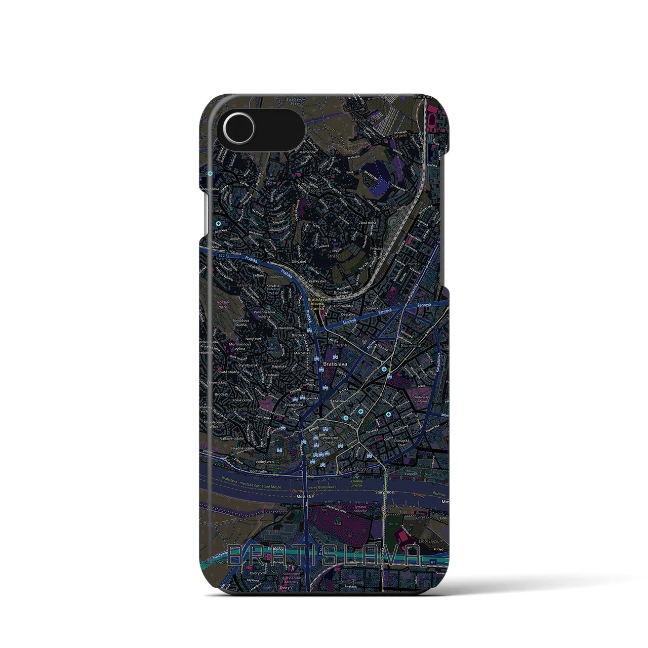 【ブラチスラヴァ(スロバキア)】地図柄iPhoneケース(バックカバータイプ)
