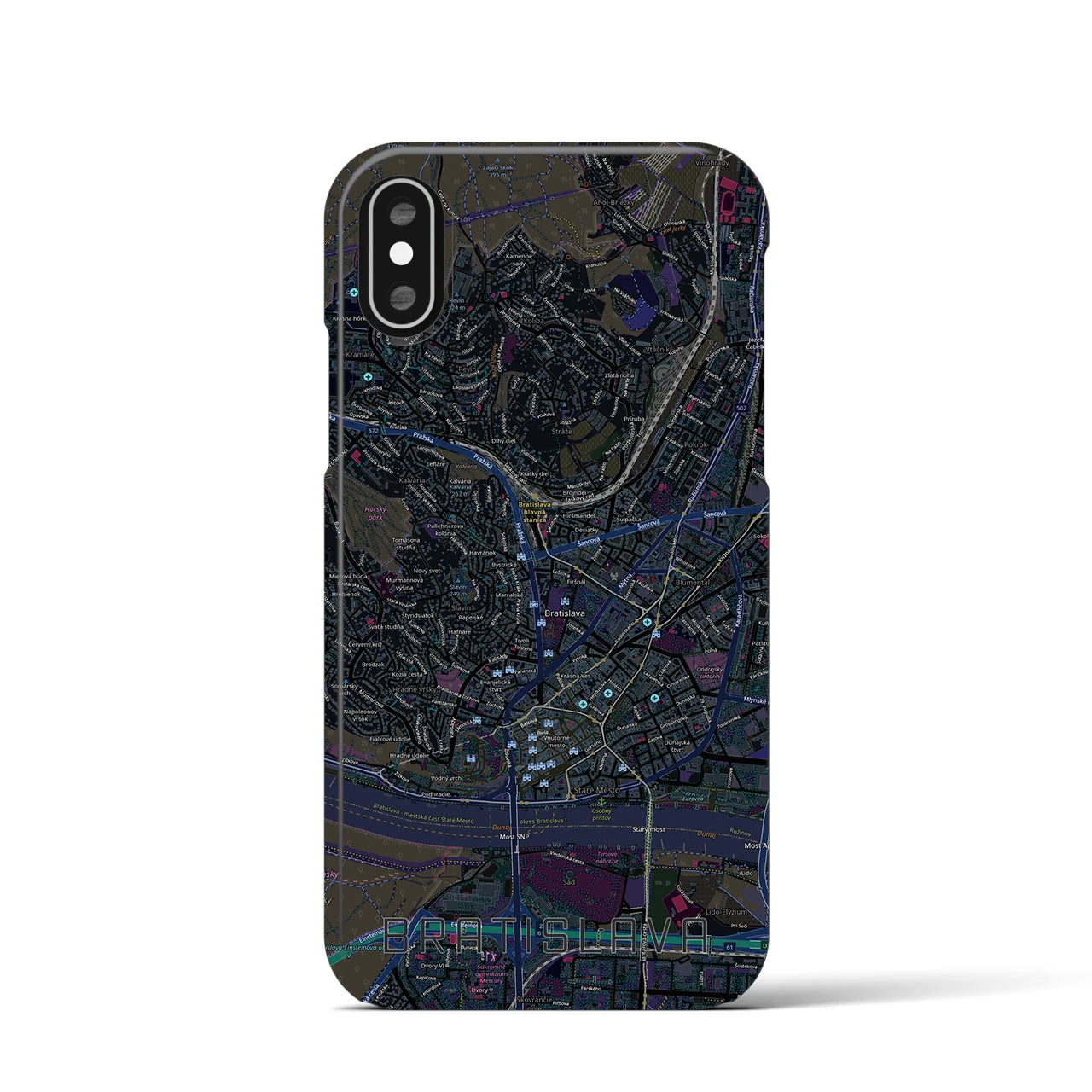 【ブラチスラヴァ(スロバキア)】地図柄iPhoneケース(バックカバータイプ)