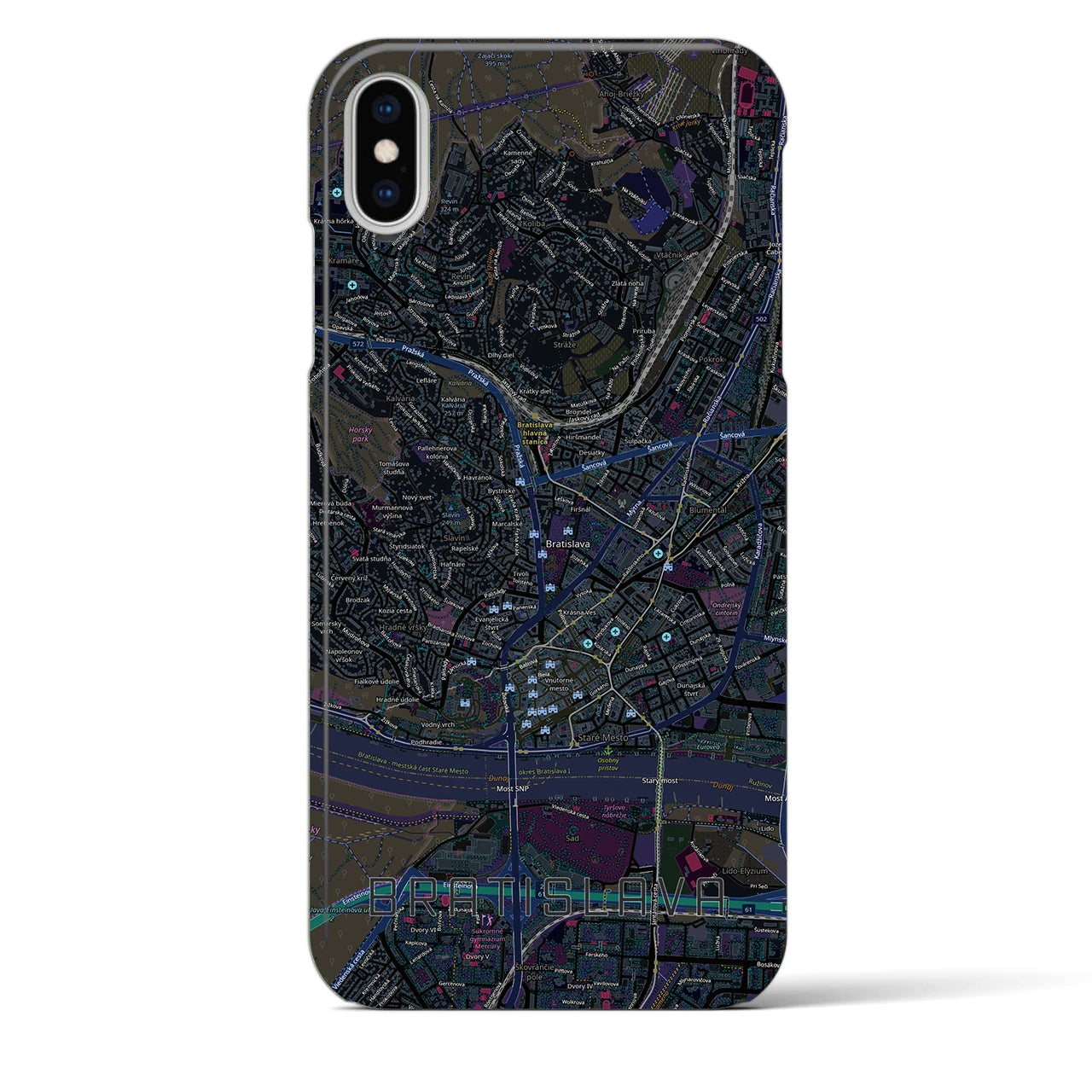 【ブラチスラヴァ(スロバキア)】地図柄iPhoneケース(バックカバータイプ)