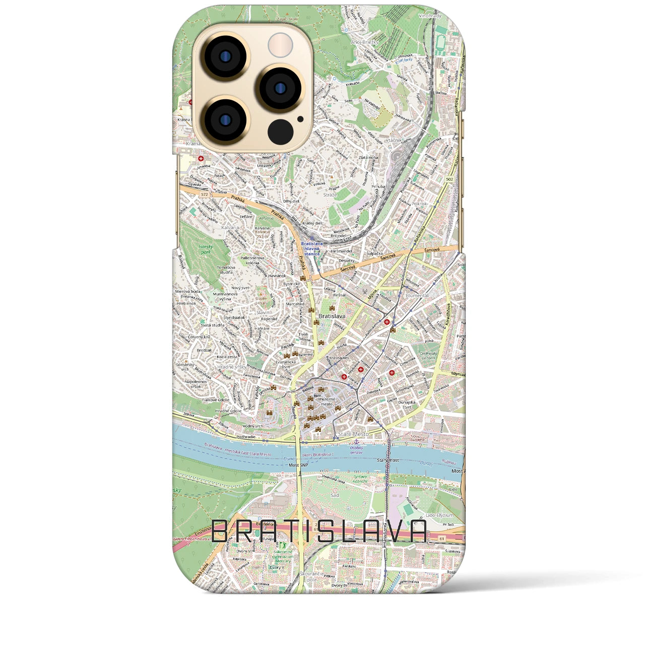 【ブラチスラヴァ(スロバキア)】地図柄iPhoneケース(バックカバータイプ)
