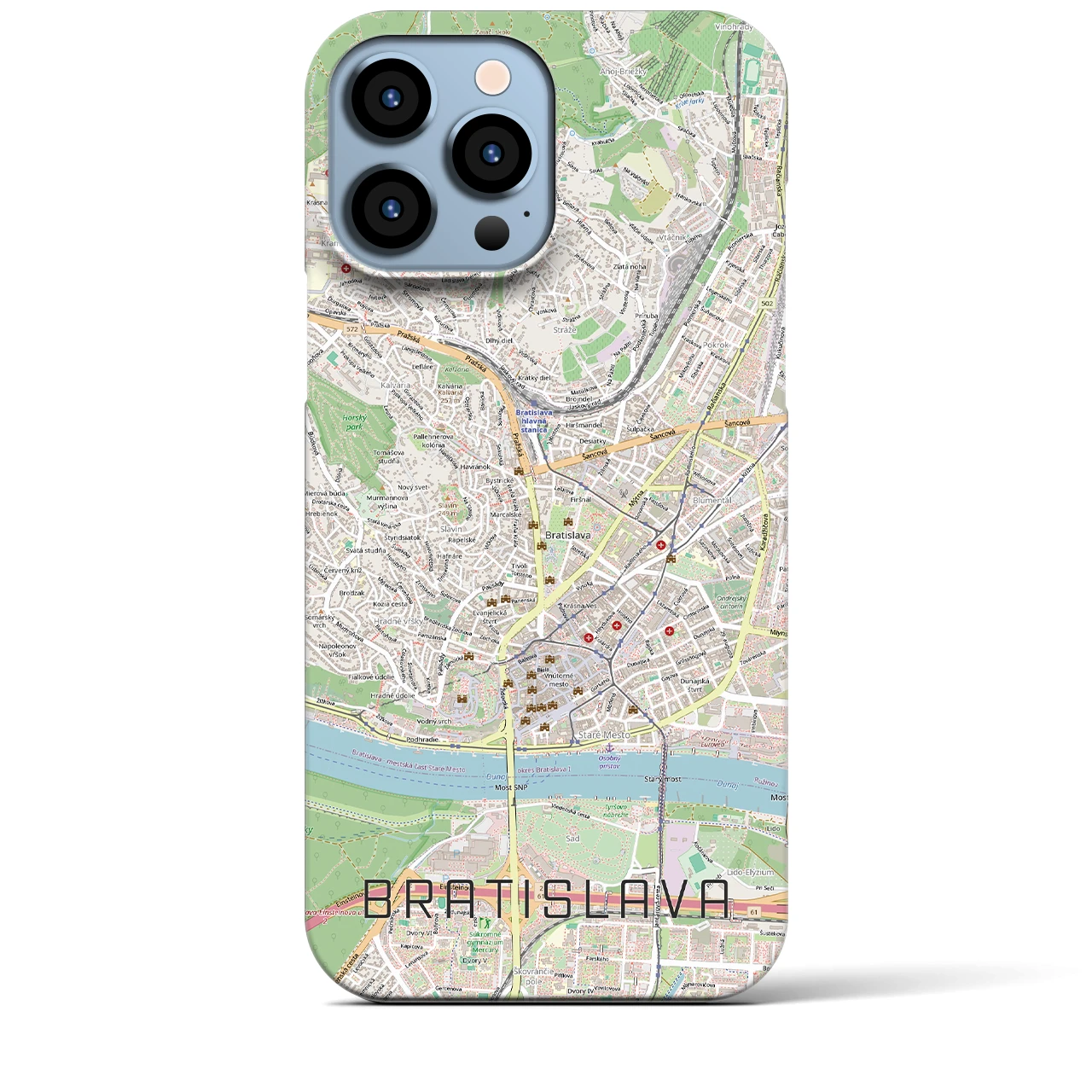 【ブラチスラヴァ(スロバキア)】地図柄iPhoneケース(バックカバータイプ)