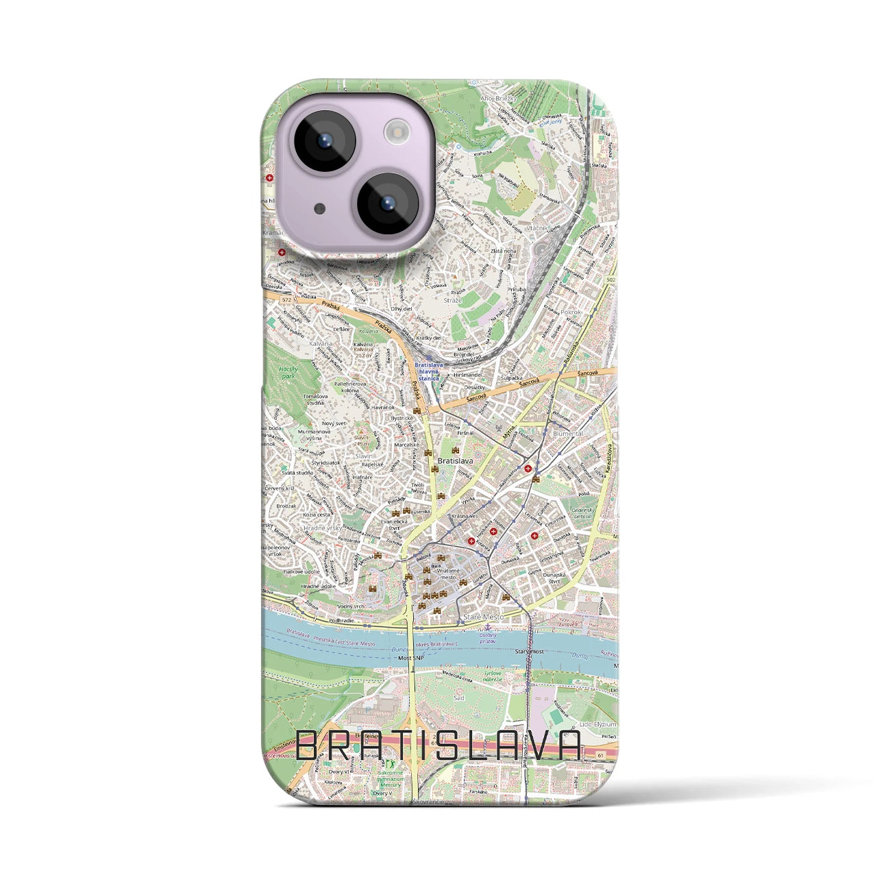 【ブラチスラヴァ(スロバキア)】地図柄iPhoneケース(バックカバータイプ)