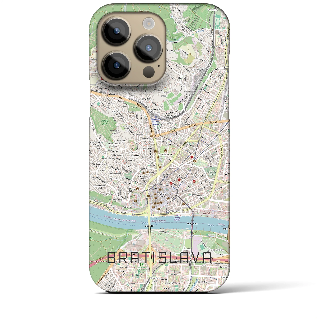 【ブラチスラヴァ(スロバキア)】地図柄iPhoneケース(バックカバータイプ)