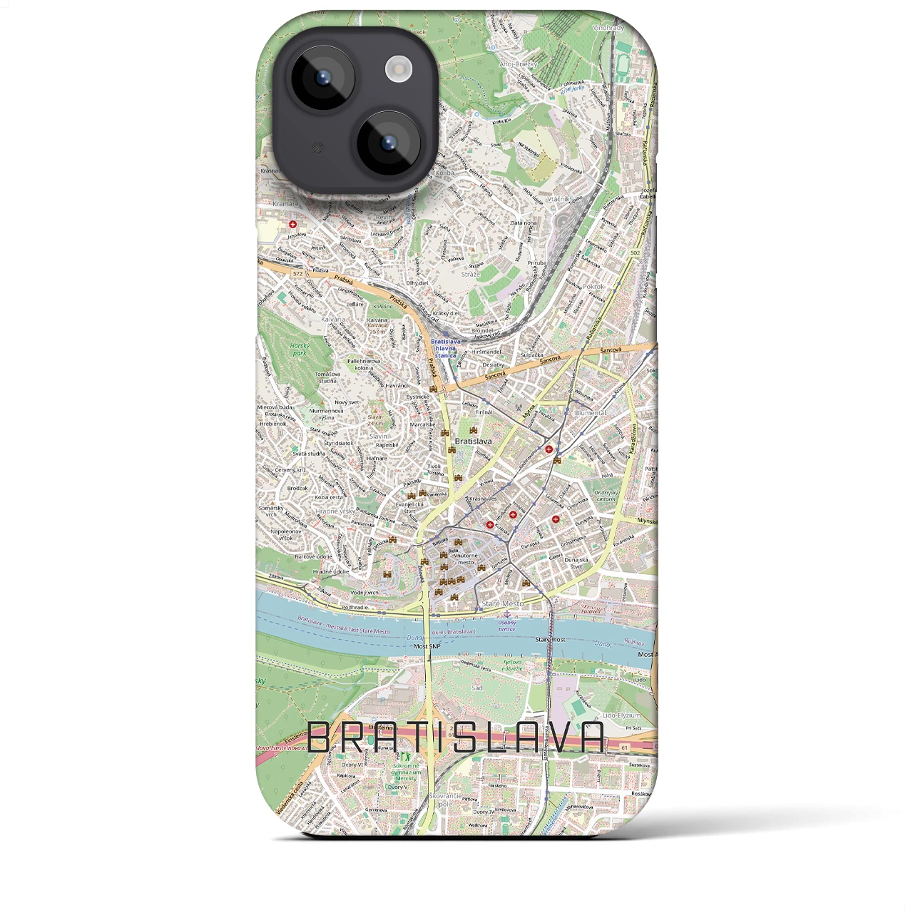 【ブラチスラヴァ(スロバキア)】地図柄iPhoneケース(バックカバータイプ)