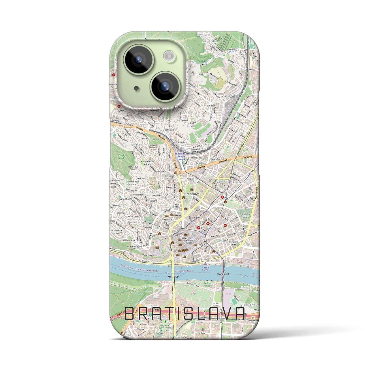 【ブラチスラヴァ(スロバキア)】地図柄iPhoneケース(バックカバータイプ)