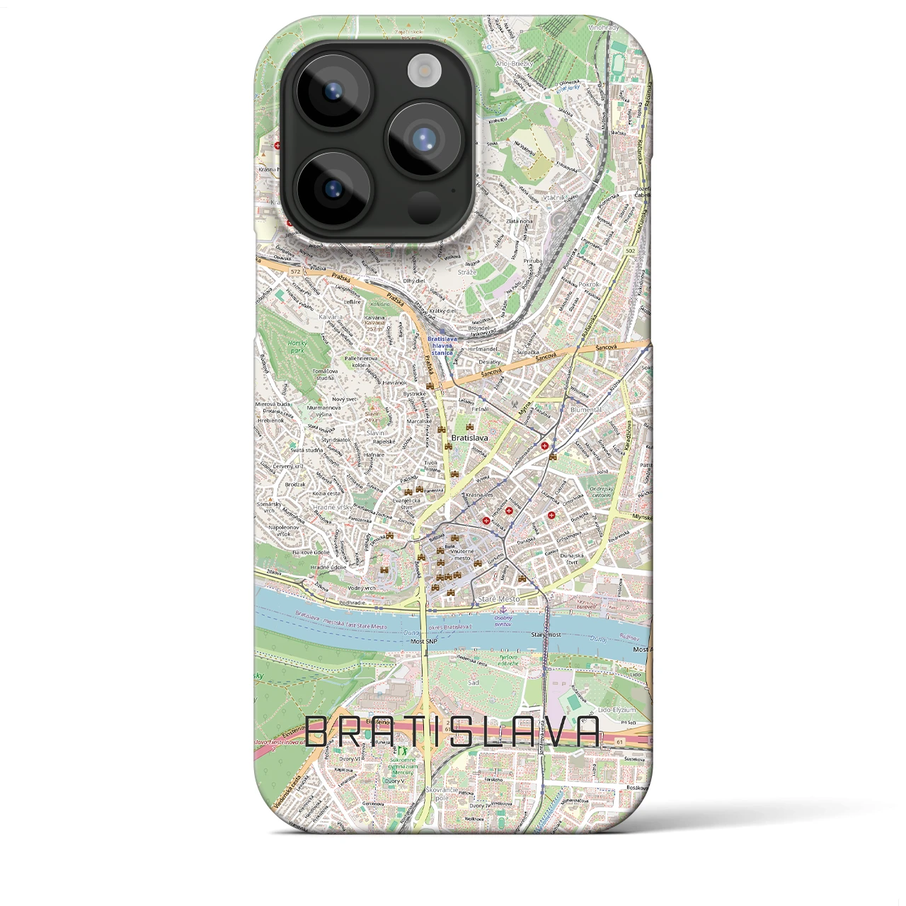 【ブラチスラヴァ(スロバキア)】地図柄iPhoneケース(バックカバータイプ)