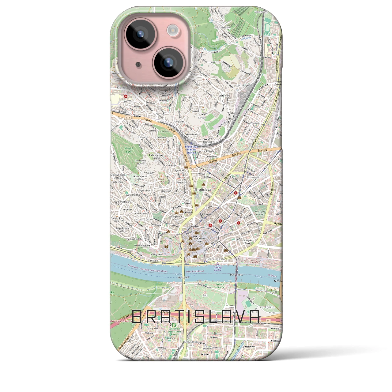 【ブラチスラヴァ(スロバキア)】地図柄iPhoneケース(バックカバータイプ)