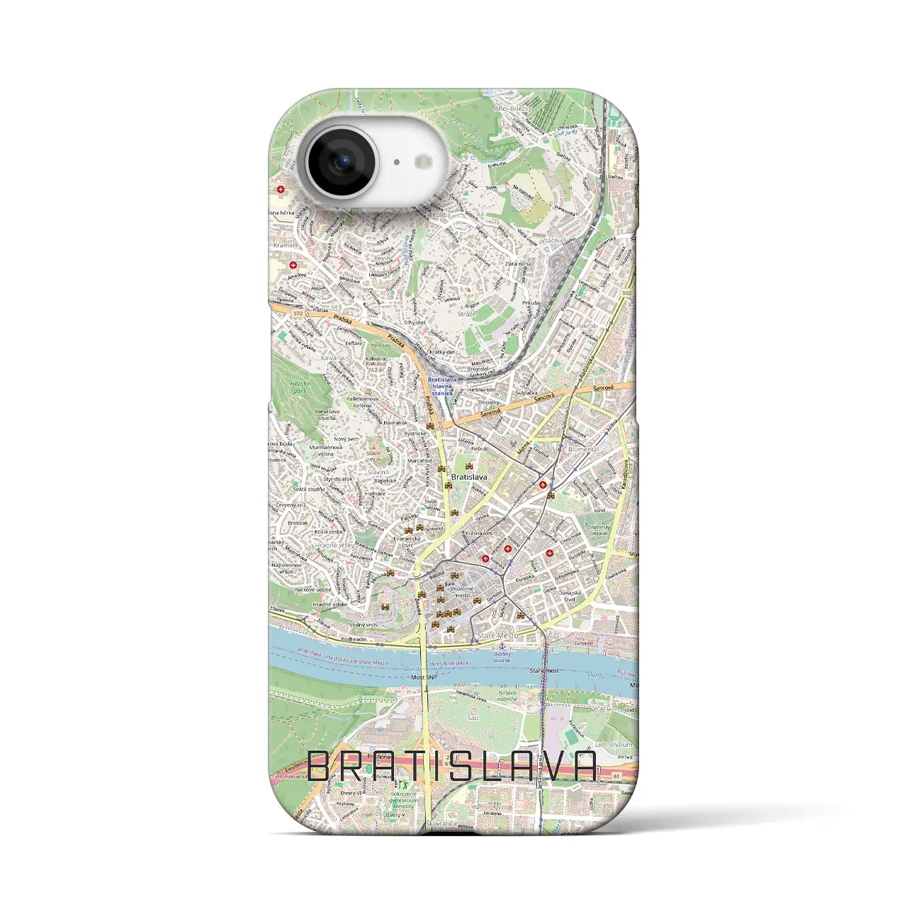 【ブラチスラヴァ(スロバキア)】地図柄iPhoneケース(バックカバータイプ)