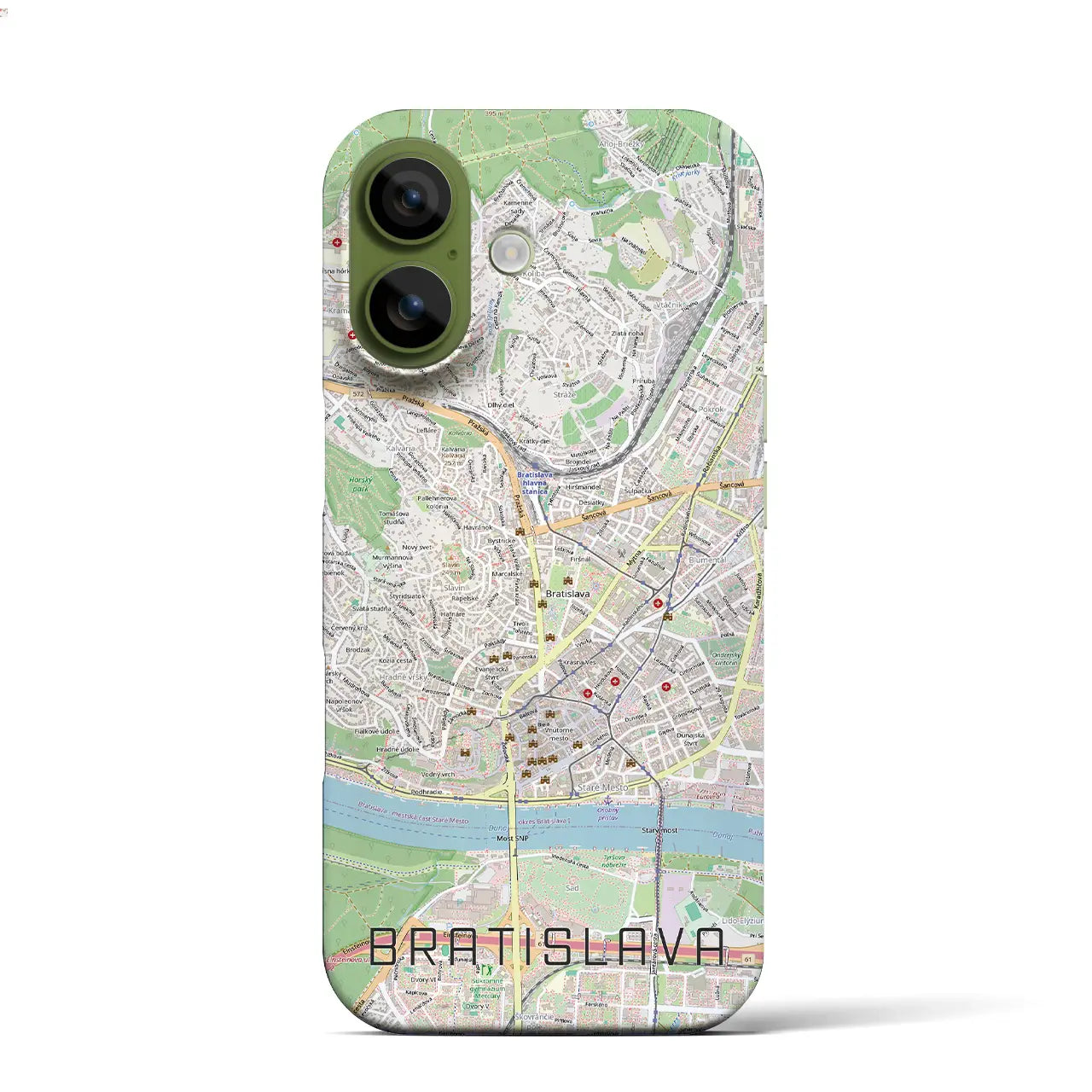 【ブラチスラヴァ(スロバキア)】地図柄iPhoneケース(バックカバータイプ)