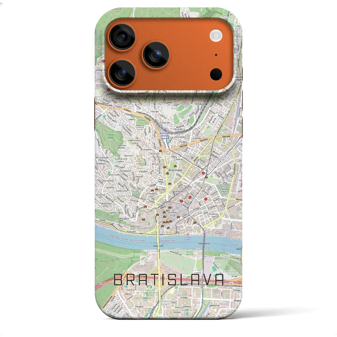 【ブラチスラヴァ(スロバキア)】地図柄iPhoneケース(バックカバータイプ)