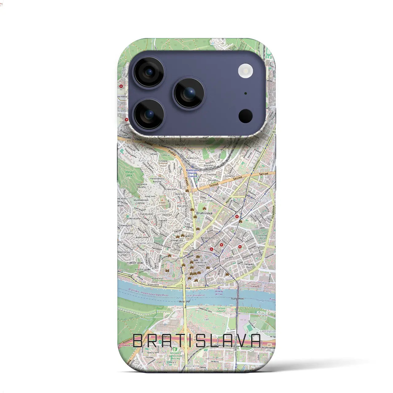 【ブラチスラヴァ(スロバキア)】地図柄iPhoneケース(バックカバータイプ)ナチュラル・iPhone 17 Pro Max 用