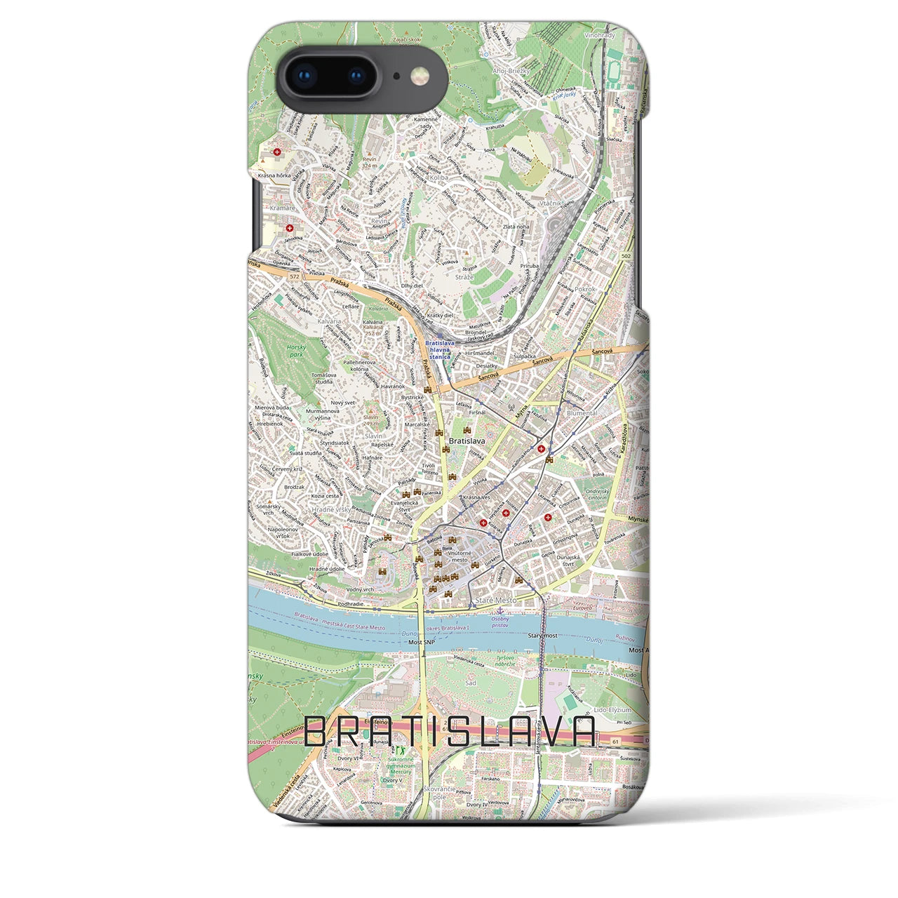 【ブラチスラヴァ(スロバキア)】地図柄iPhoneケース(バックカバータイプ)