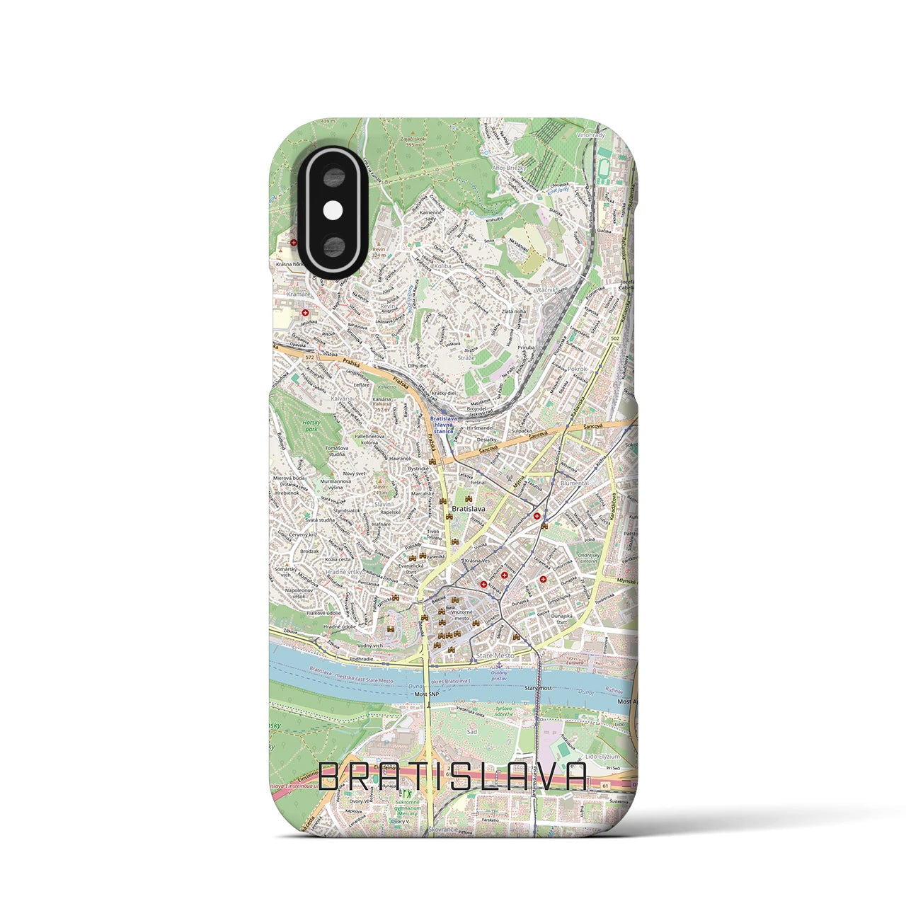 【ブラチスラヴァ(スロバキア)】地図柄iPhoneケース(バックカバータイプ)