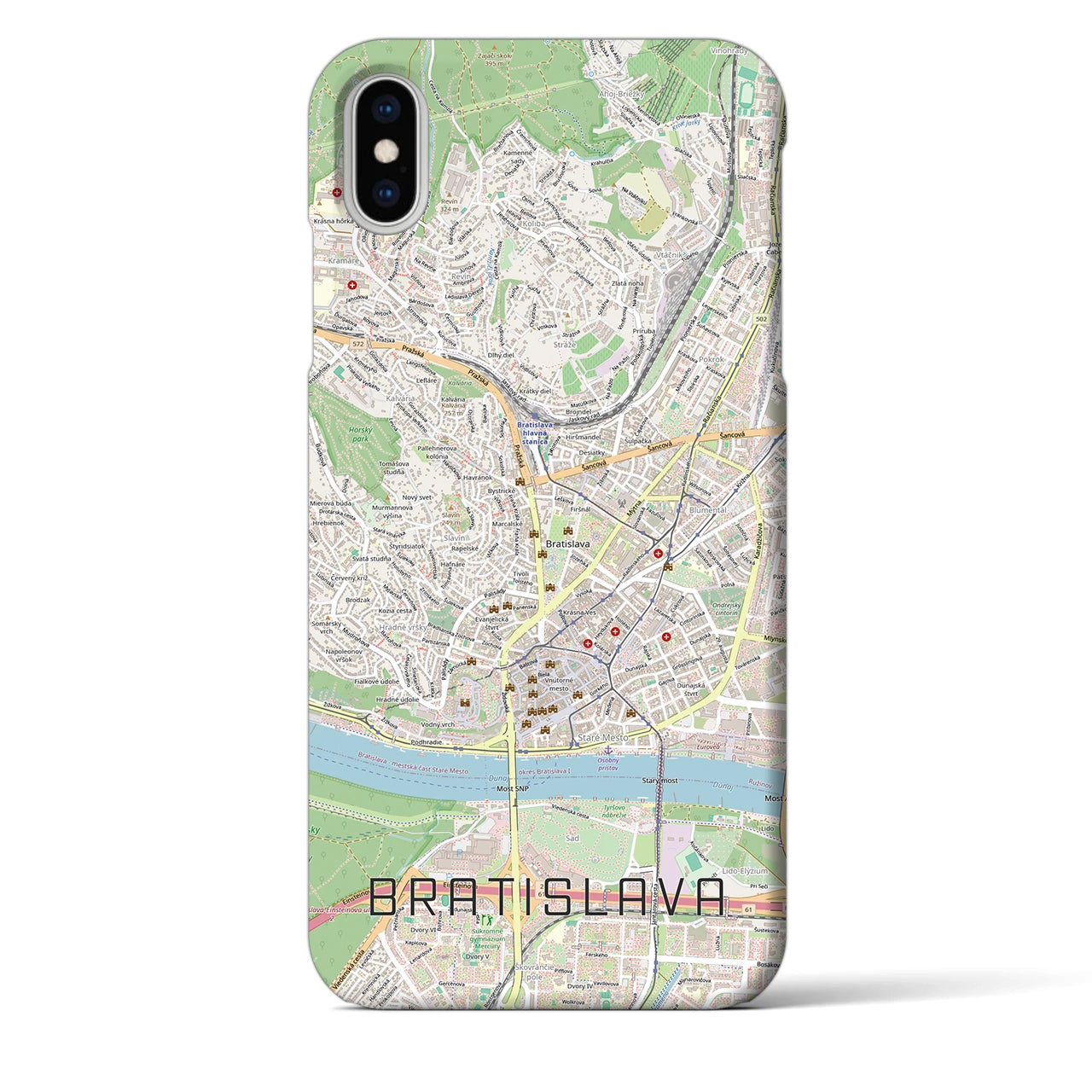 【ブラチスラヴァ(スロバキア)】地図柄iPhoneケース(バックカバータイプ)