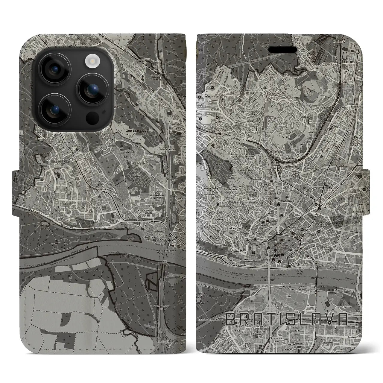 【ブラチスラヴァ(スロバキア)】地図柄iPhoneケース(手帳タイプ)