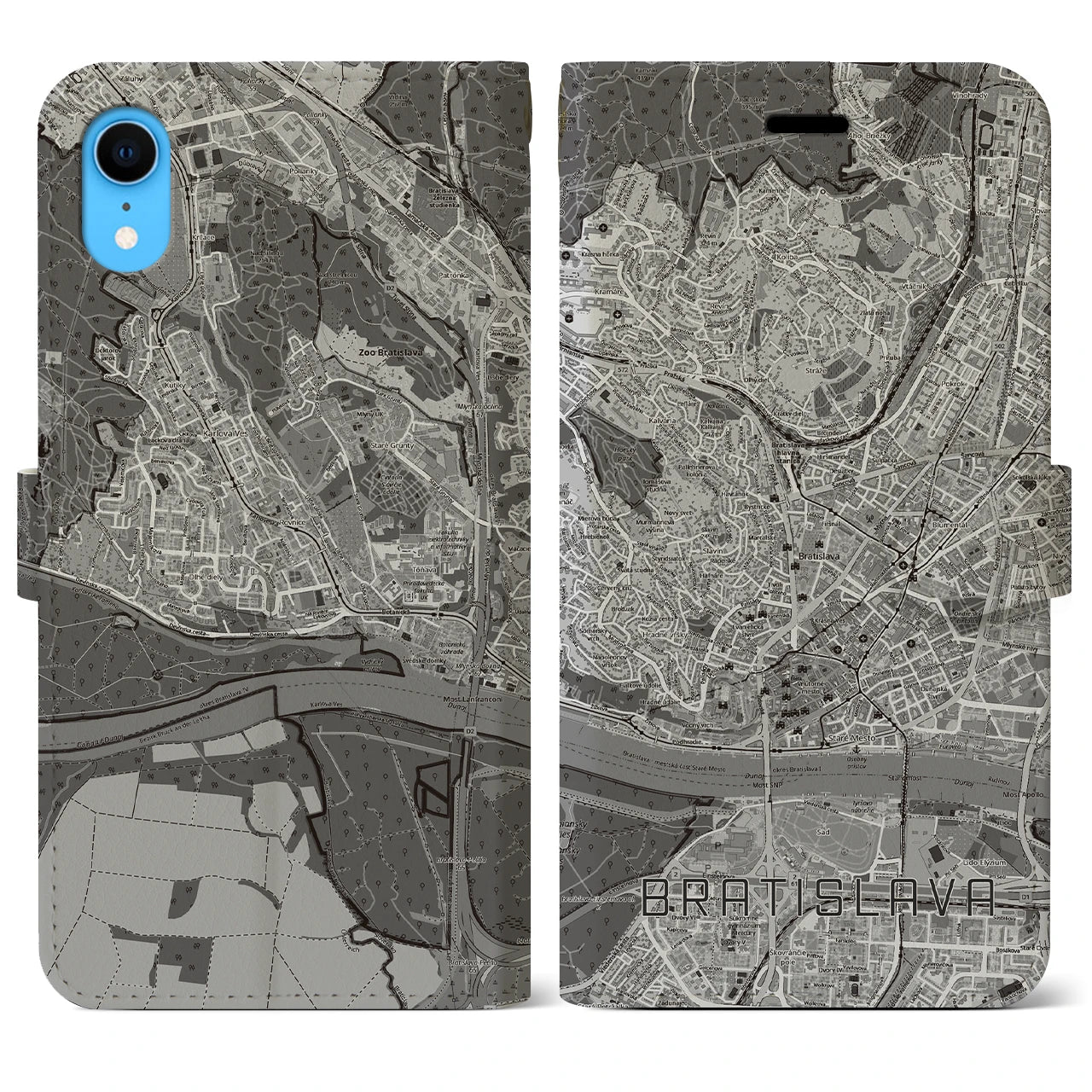 【ブラチスラヴァ(スロバキア)】地図柄iPhoneケース(手帳タイプ)