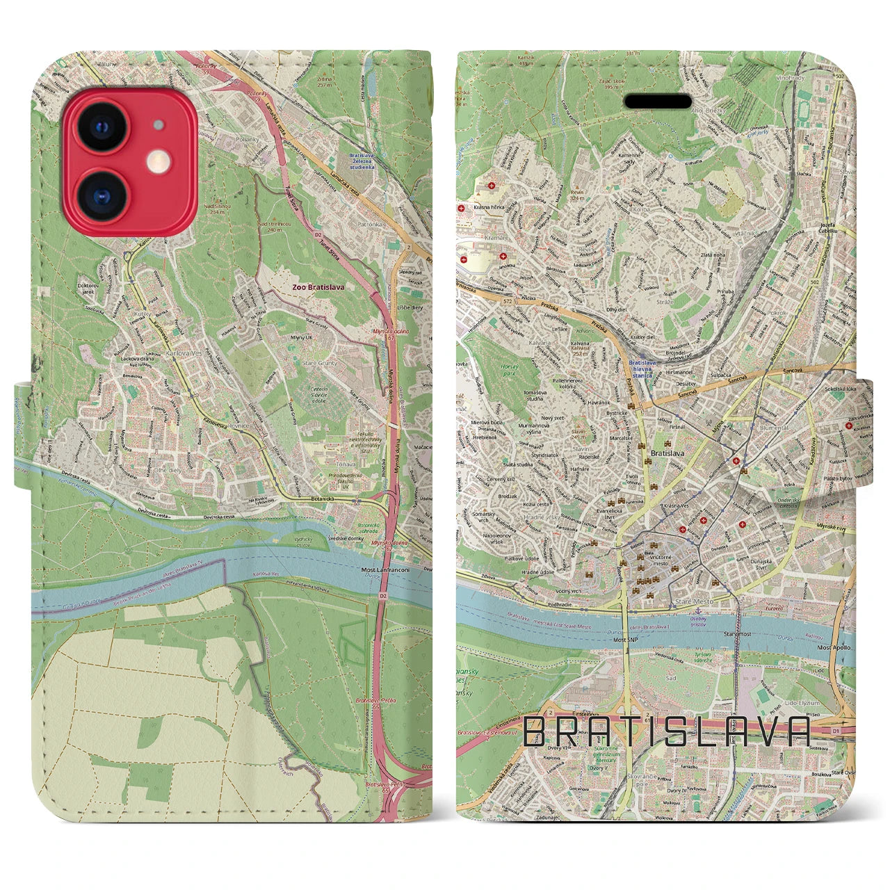 【ブラチスラヴァ(スロバキア)】地図柄iPhoneケース(手帳タイプ)