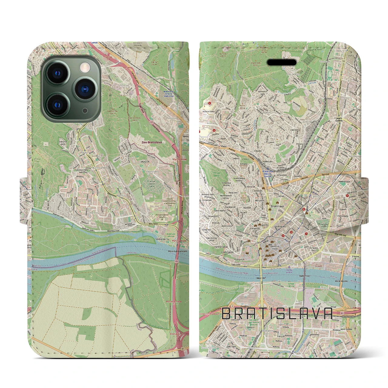【ブラチスラヴァ(スロバキア)】地図柄iPhoneケース(手帳タイプ)
