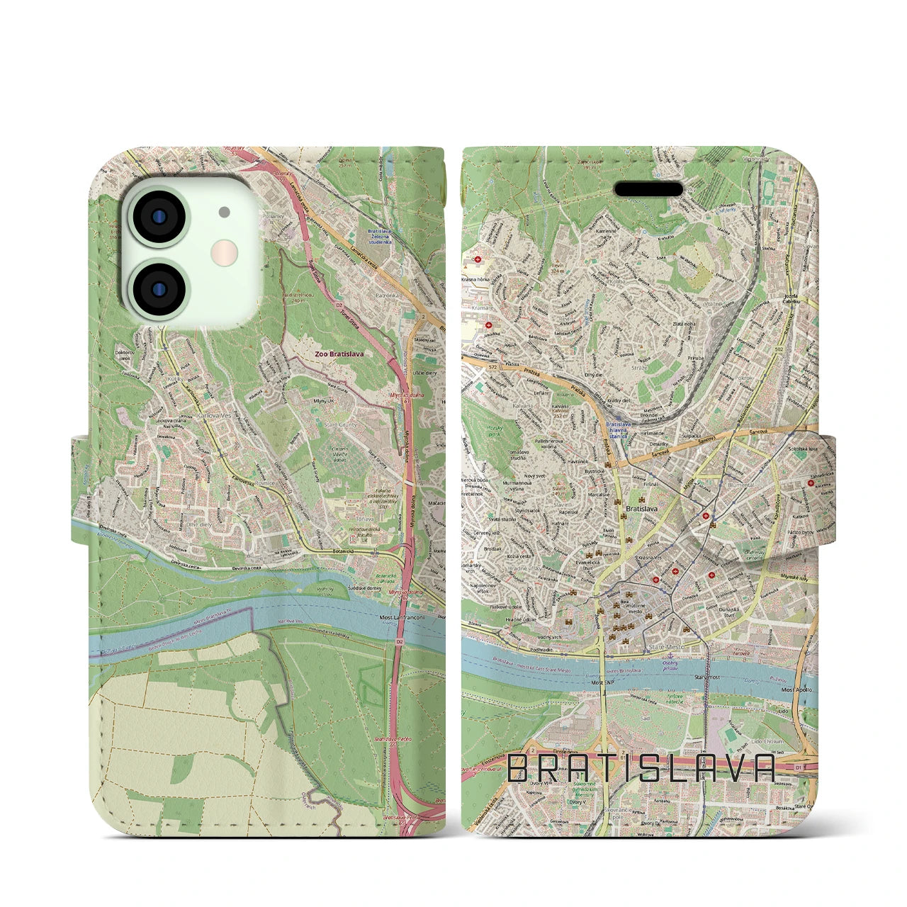 【ブラチスラヴァ(スロバキア)】地図柄iPhoneケース(手帳タイプ)