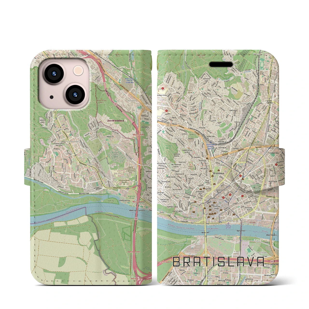 【ブラチスラヴァ(スロバキア)】地図柄iPhoneケース(手帳タイプ)