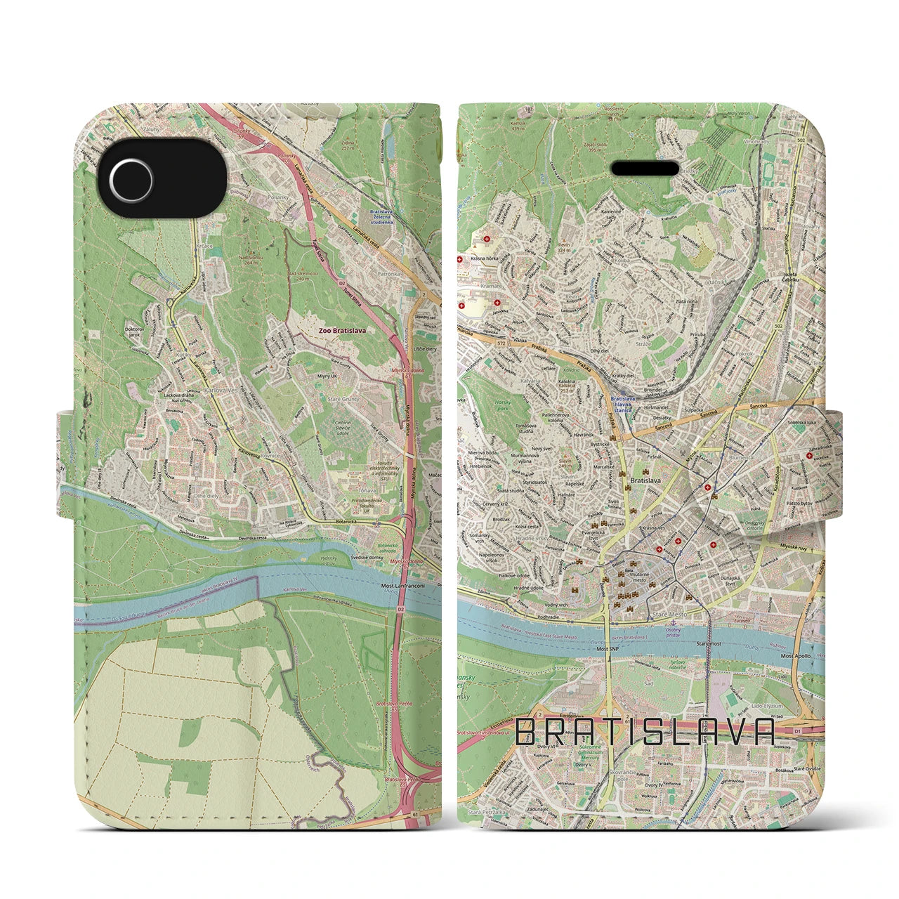 【ブラチスラヴァ(スロバキア)】地図柄iPhoneケース(手帳タイプ)