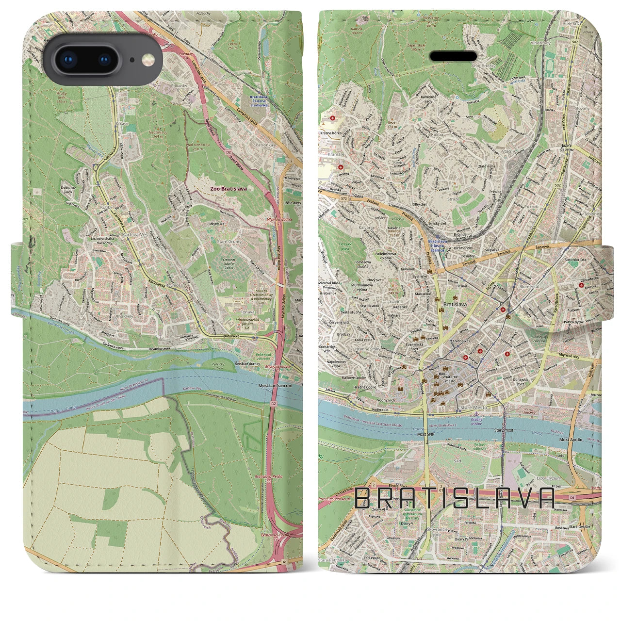 【ブラチスラヴァ(スロバキア)】地図柄iPhoneケース(手帳タイプ)
