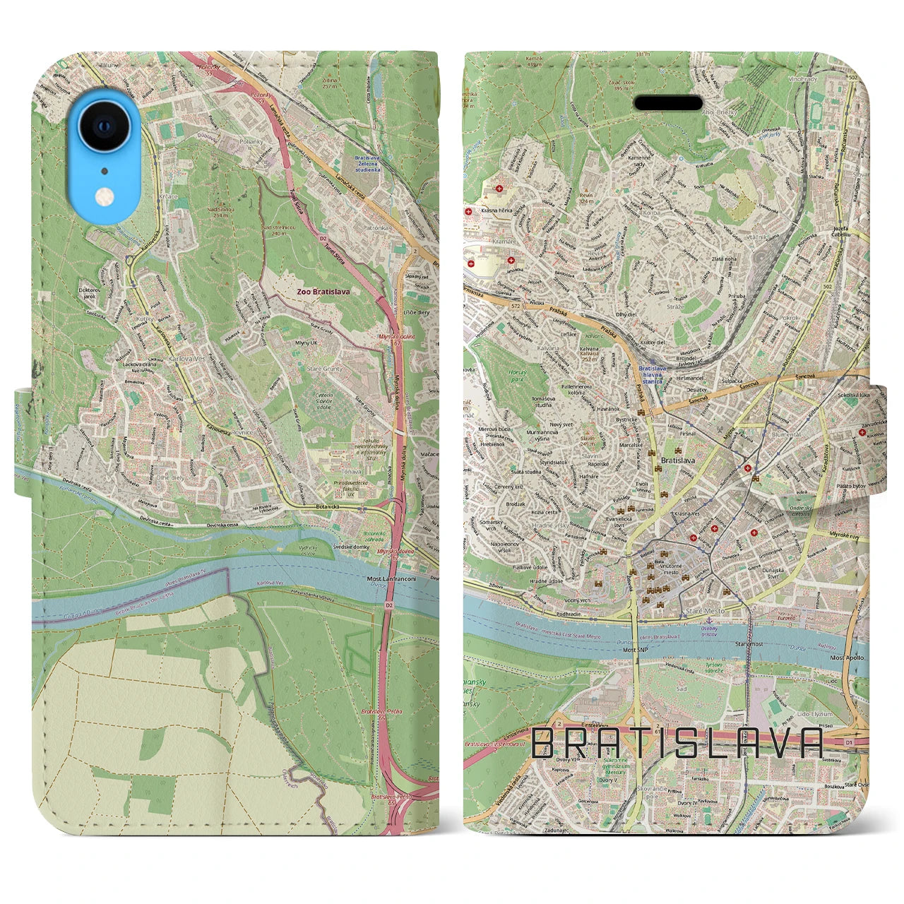 【ブラチスラヴァ(スロバキア)】地図柄iPhoneケース(手帳タイプ)