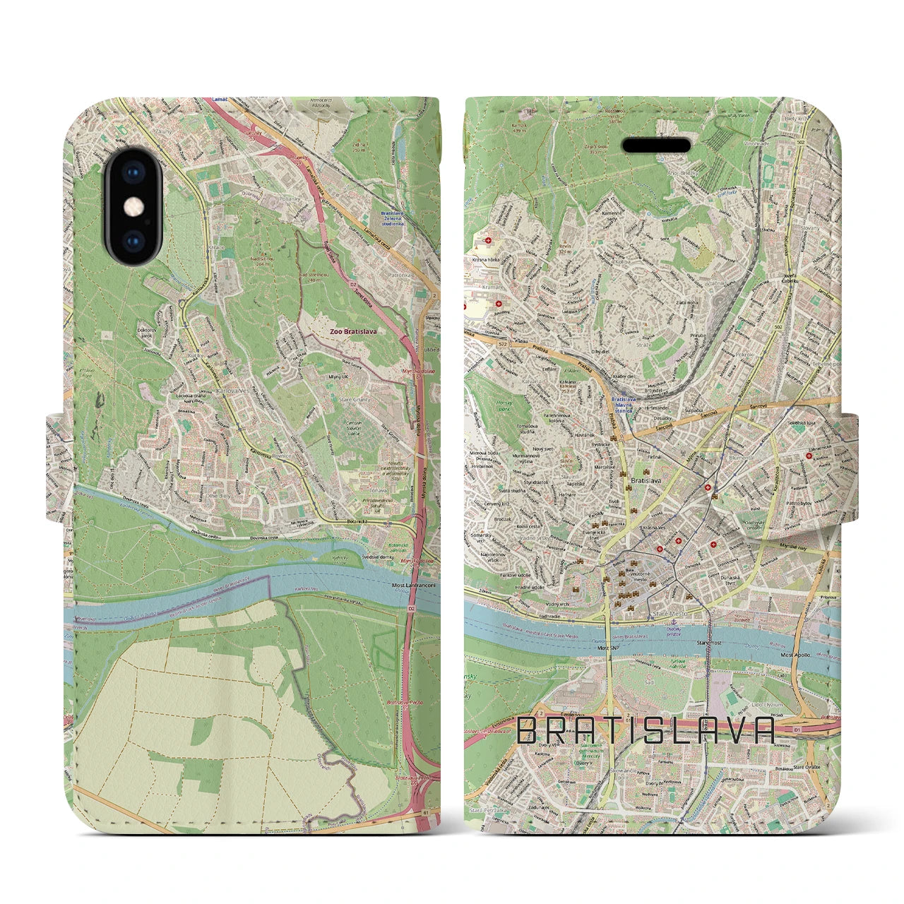 【ブラチスラヴァ(スロバキア)】地図柄iPhoneケース(手帳タイプ)