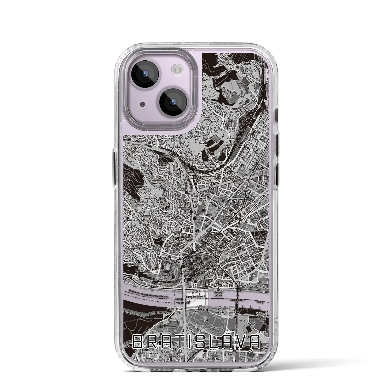 【ブラチスラヴァ(スロバキア)】地図柄iPhoneケース(MagSafeタイプ)