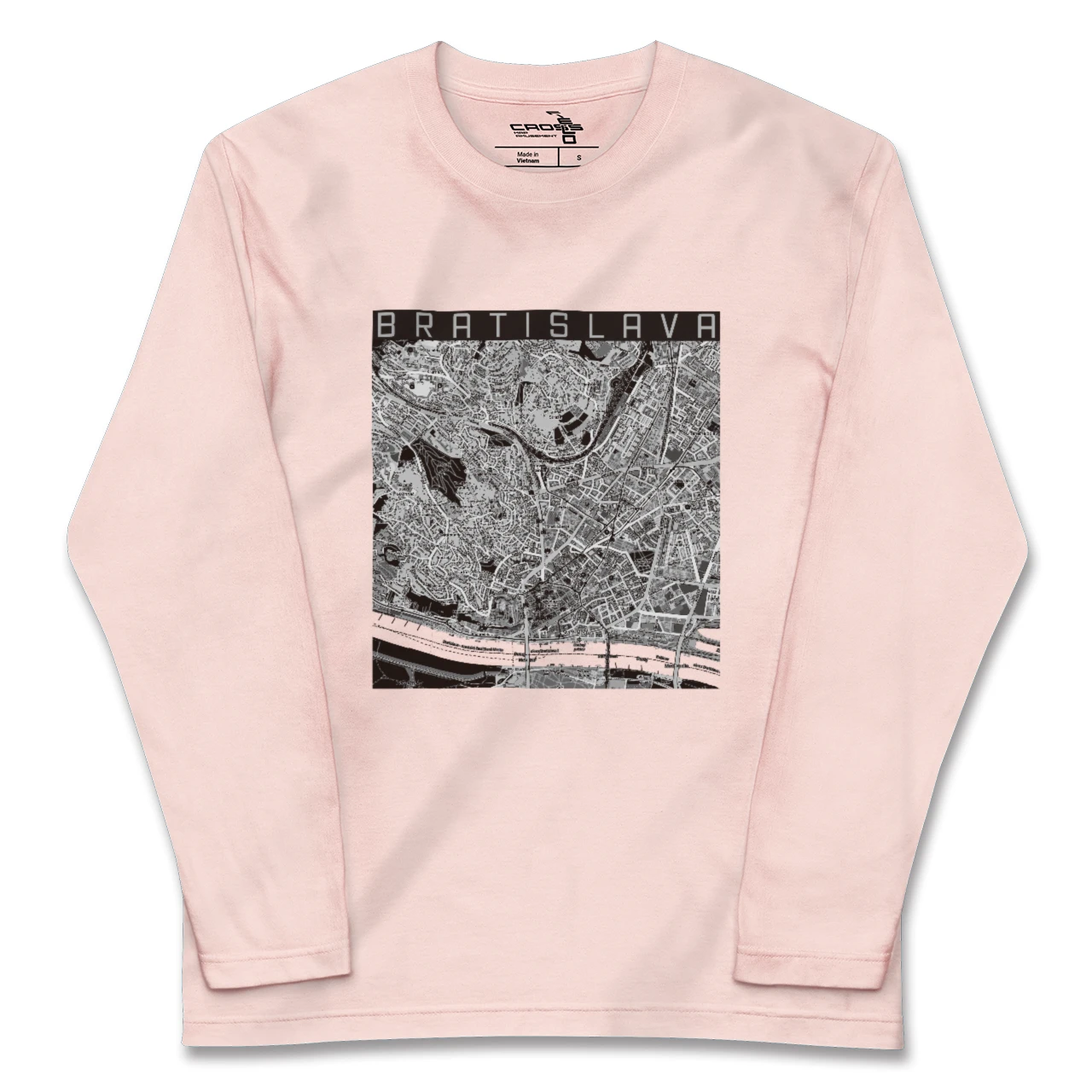 【ブラチスラヴァ(スロバキア)】地図柄ロングスリーブTシャツ