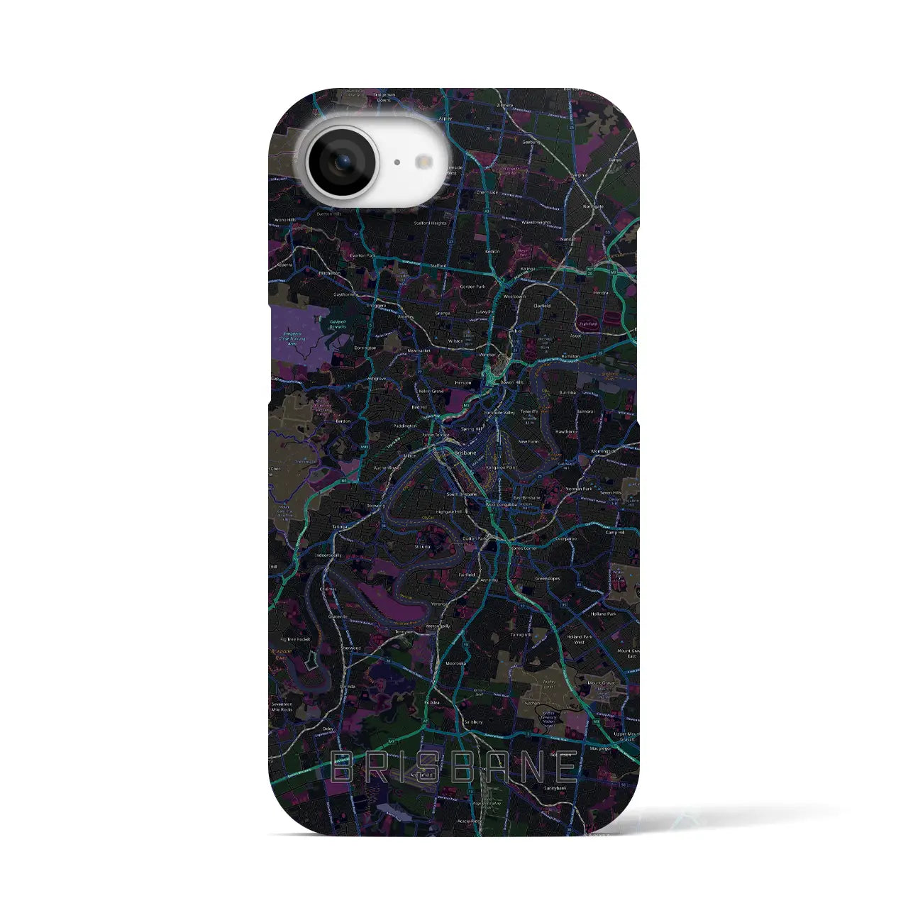 【ブリスベン(オーストラリア)】地図柄iPhoneケース(バックカバータイプ)