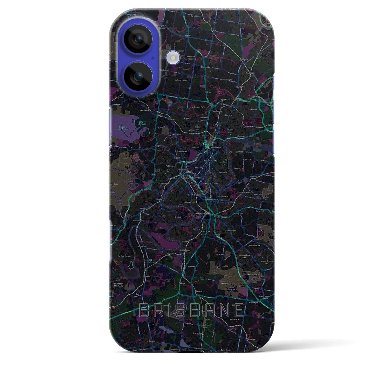 【ブリスベン(オーストラリア)】地図柄iPhoneケース(バックカバータイプ)