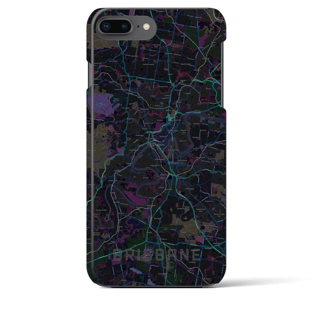 【ブリスベン(オーストラリア)】地図柄iPhoneケース(バックカバータイプ)