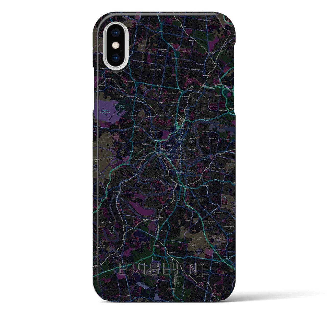 【ブリスベン(オーストラリア)】地図柄iPhoneケース(バックカバータイプ)