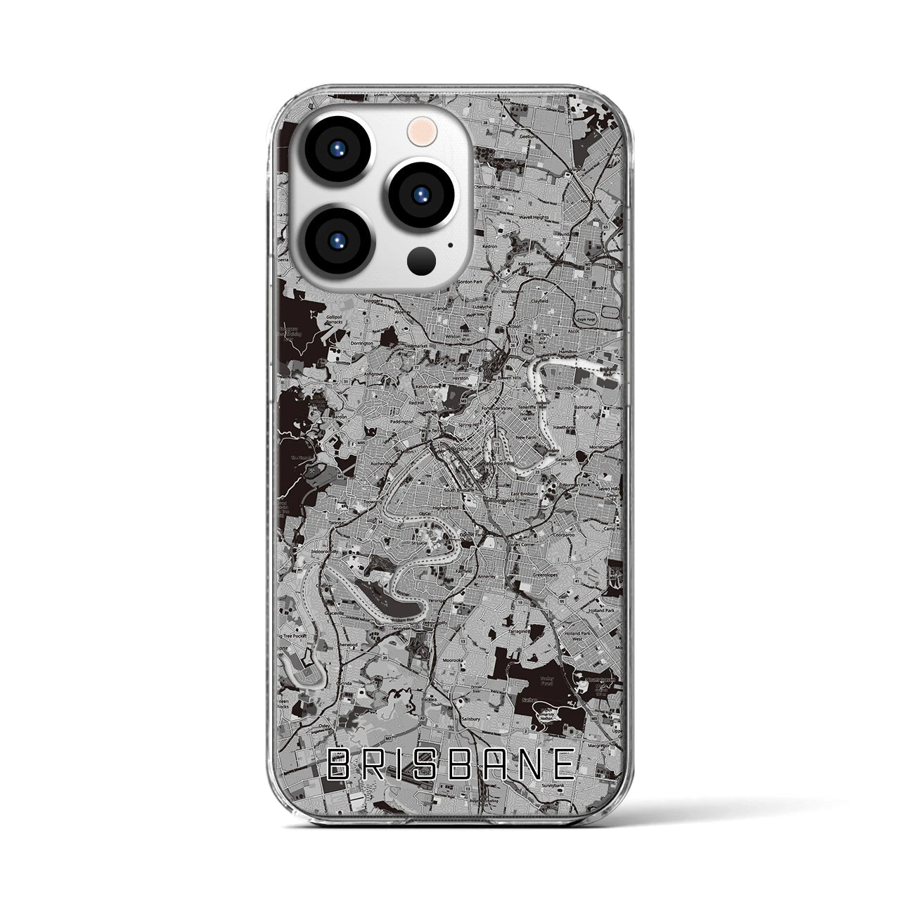 【ブリスベン(オーストラリア)】地図柄iPhoneケース(クリアタイプ)