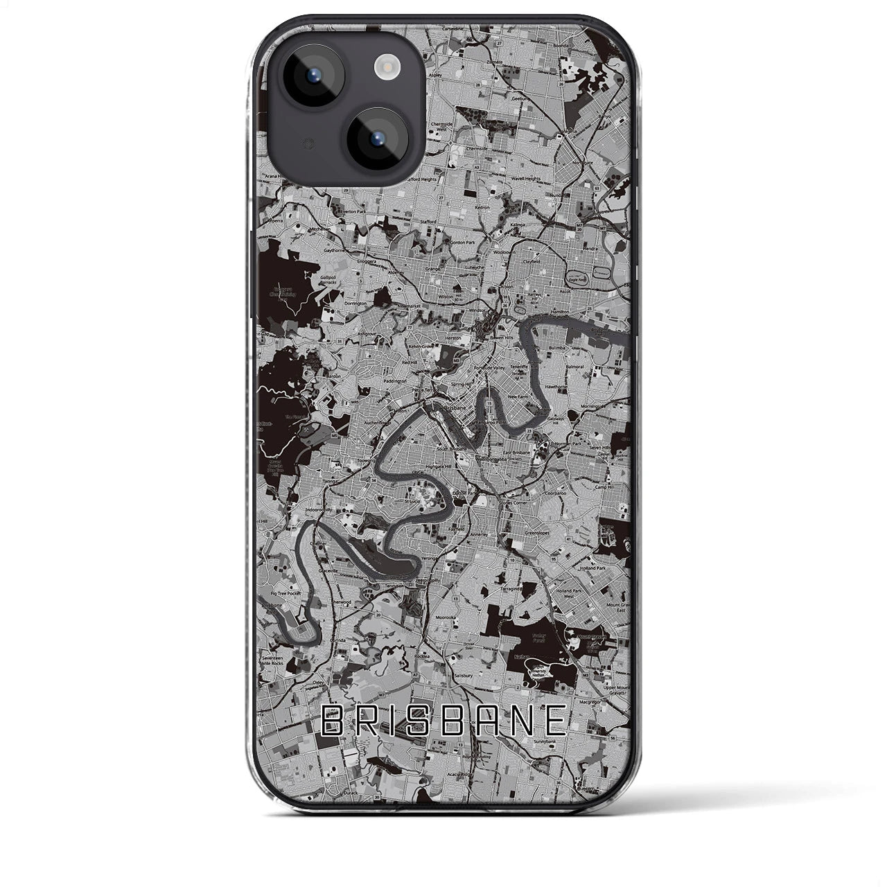 【ブリスベン(オーストラリア)】地図柄iPhoneケース(クリアタイプ)