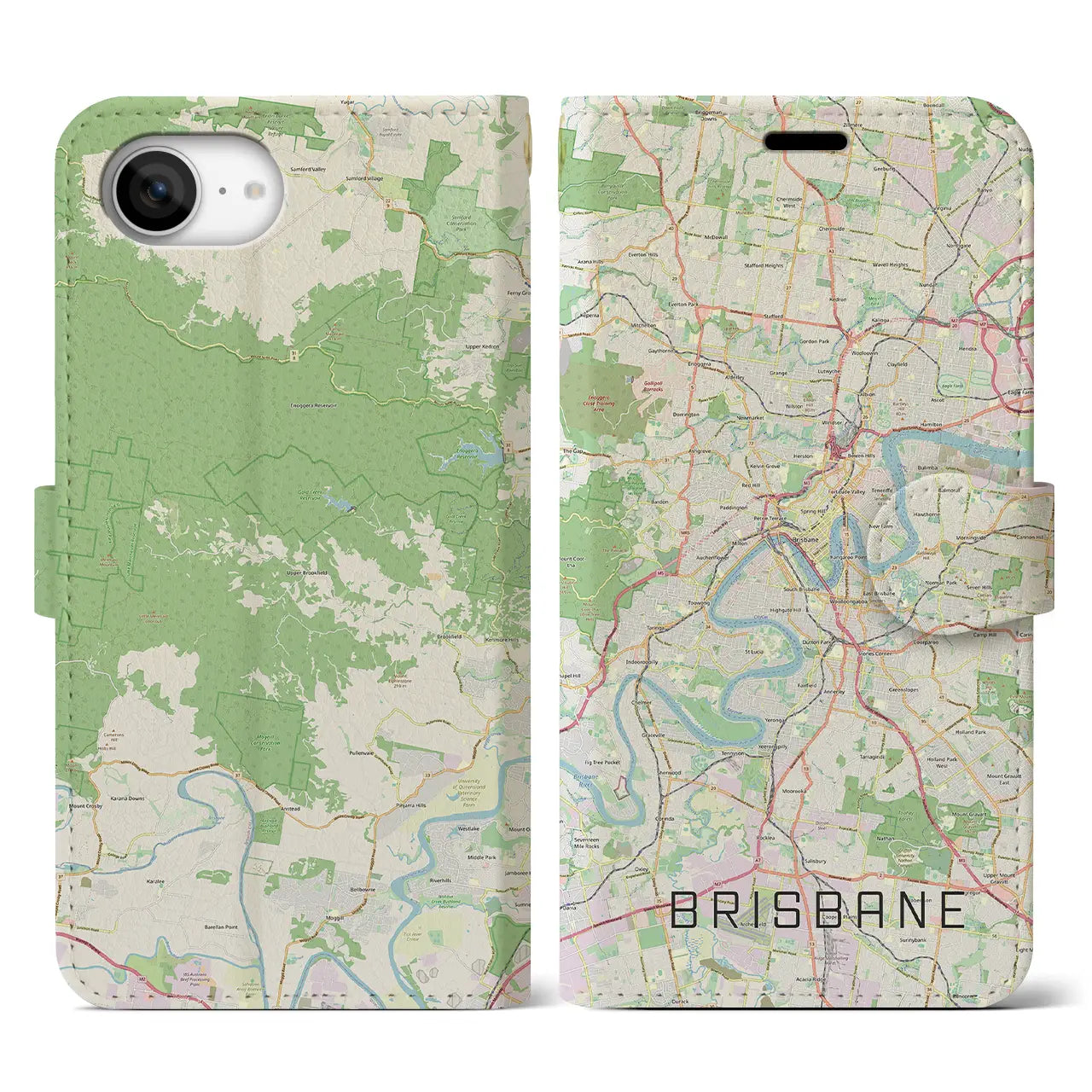 【ブリスベン(オーストラリア)】地図柄iPhoneケース(手帳タイプ)