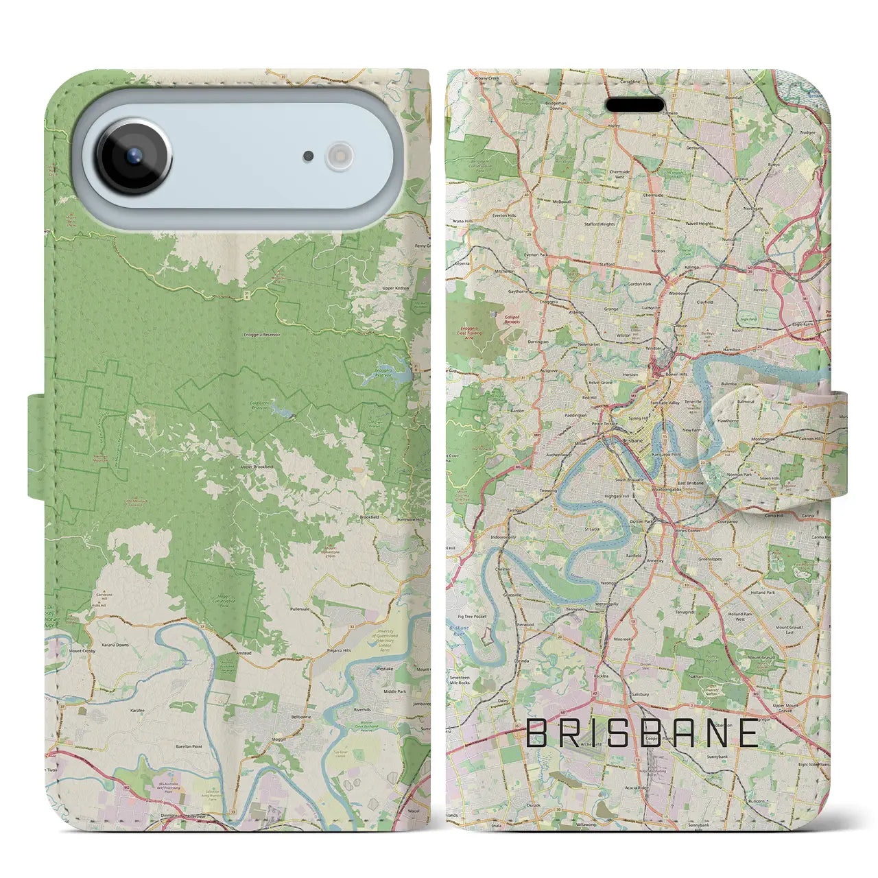 【ブリスベン(オーストラリア)】地図柄iPhoneケース(手帳タイプ)