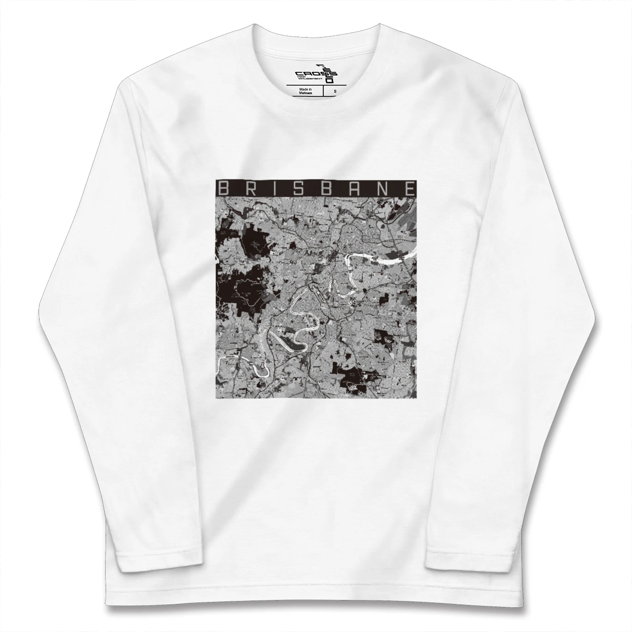 【ブリスベン(オーストラリア)】地図柄ロングスリーブTシャツ