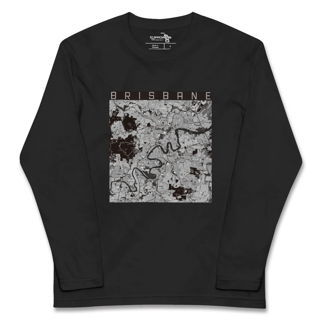 【ブリスベン(オーストラリア)】地図柄ロングスリーブTシャツ
