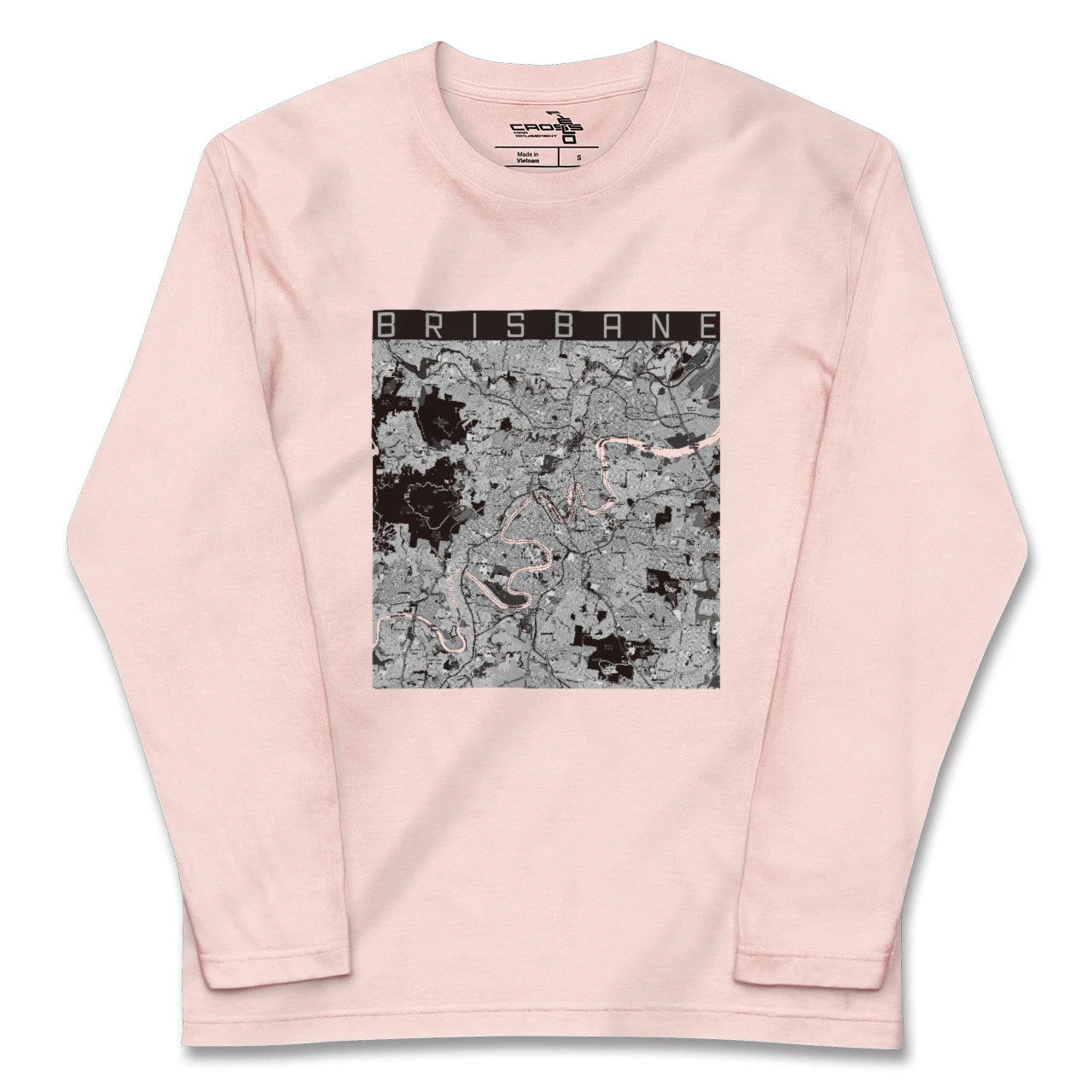 【ブリスベン(オーストラリア)】地図柄ロングスリーブTシャツ