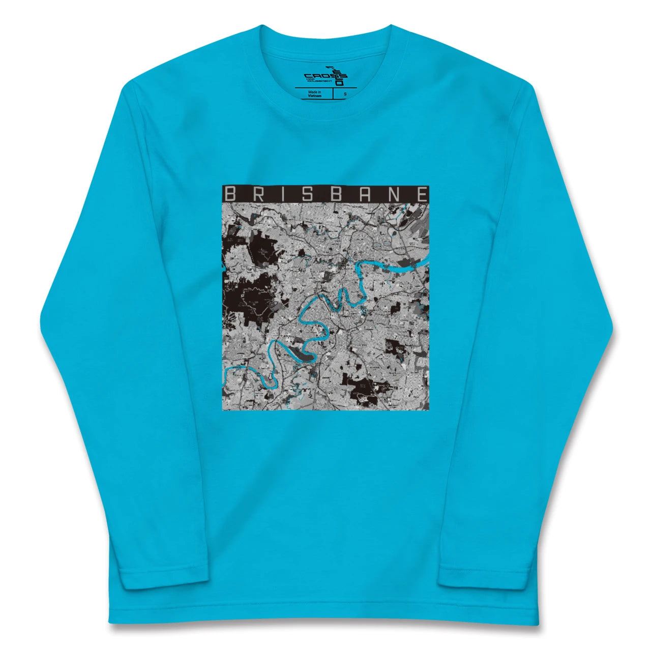 【ブリスベン(オーストラリア)】地図柄ロングスリーブTシャツ