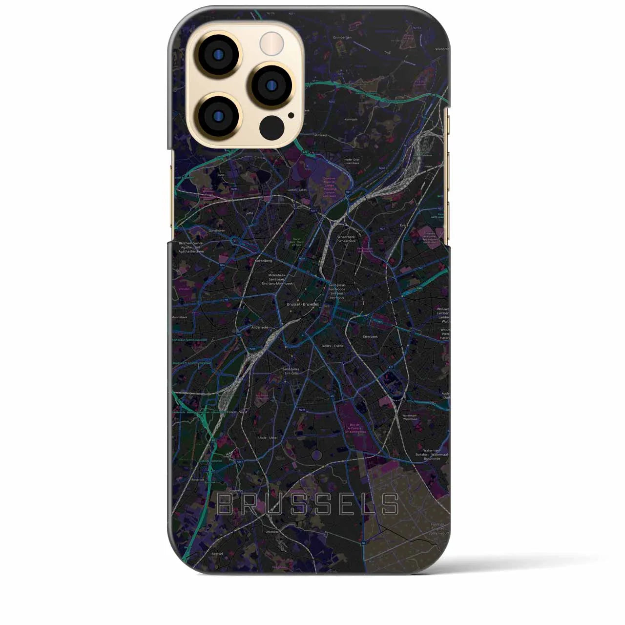 【ブリュッセル(ベルギー)】地図柄iPhoneケース(バックカバータイプ)