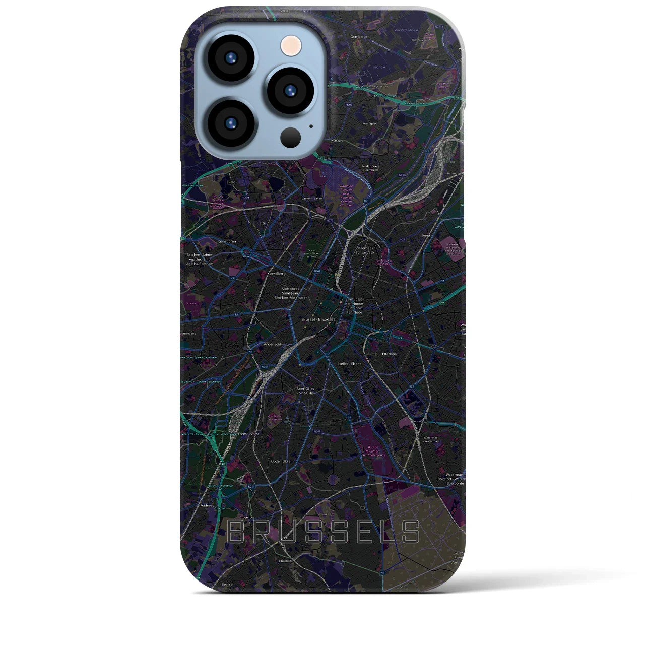 【ブリュッセル(ベルギー)】地図柄iPhoneケース(バックカバータイプ)