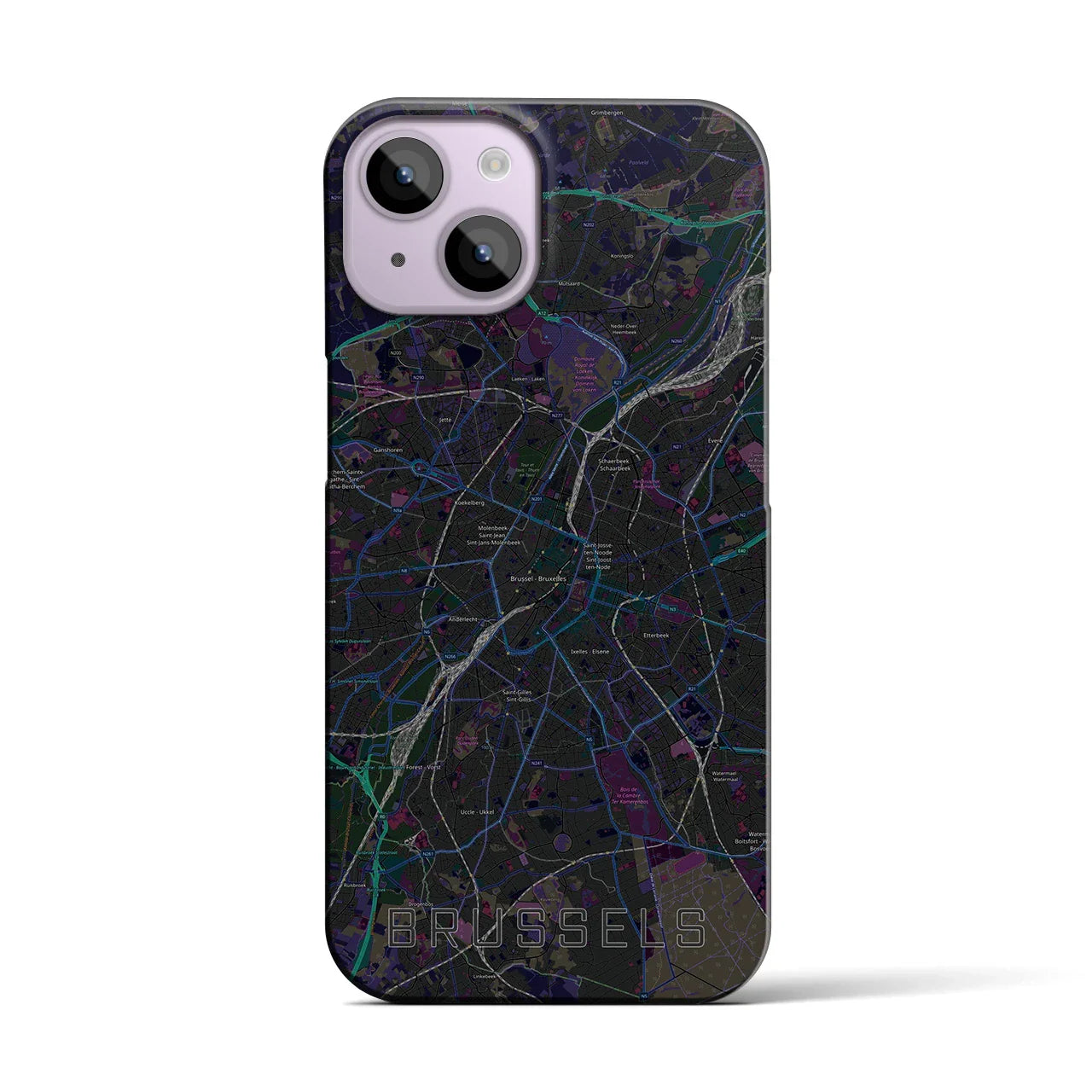 【ブリュッセル(ベルギー)】地図柄iPhoneケース(バックカバータイプ)