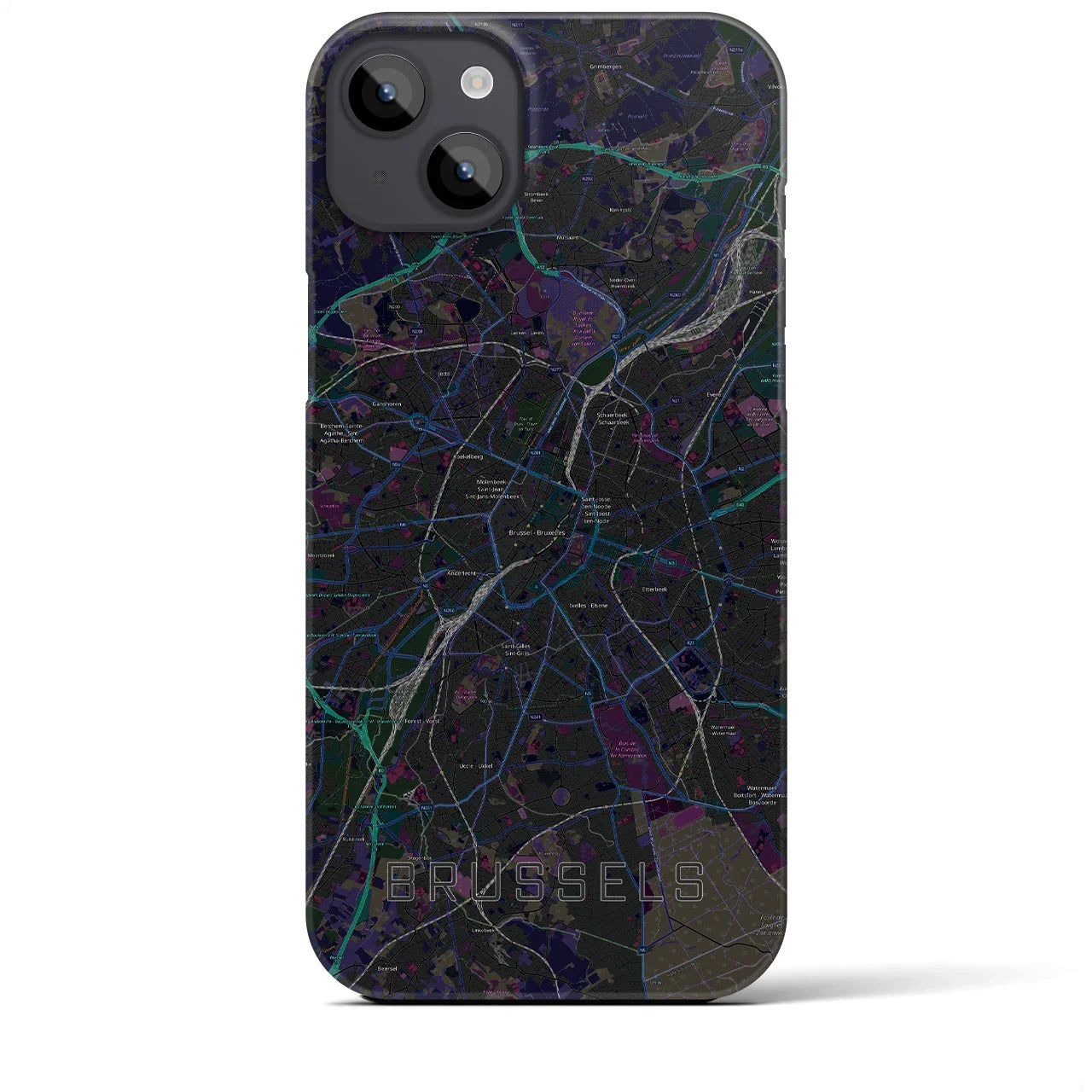 【ブリュッセル(ベルギー)】地図柄iPhoneケース(バックカバータイプ)