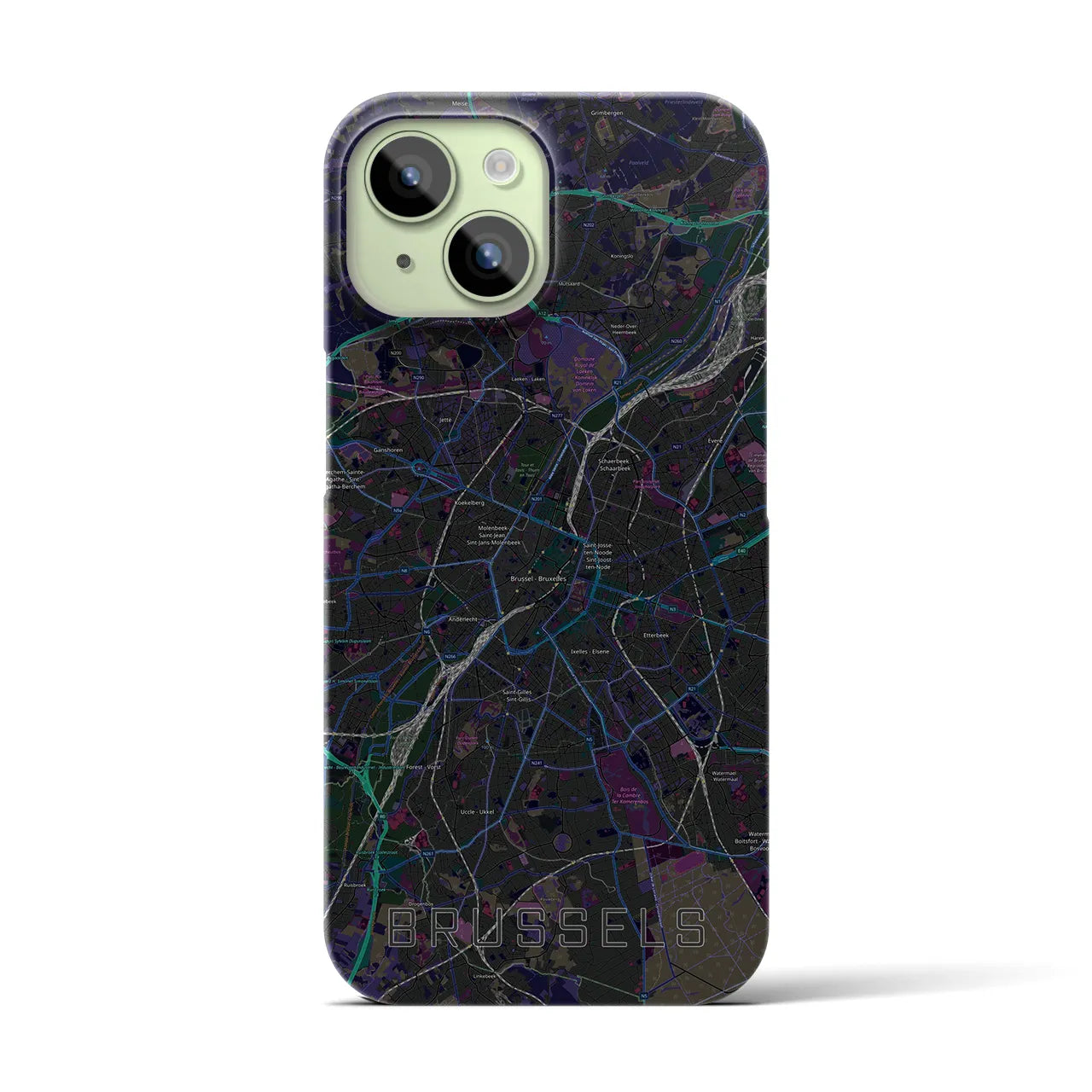 【ブリュッセル(ベルギー)】地図柄iPhoneケース(バックカバータイプ)