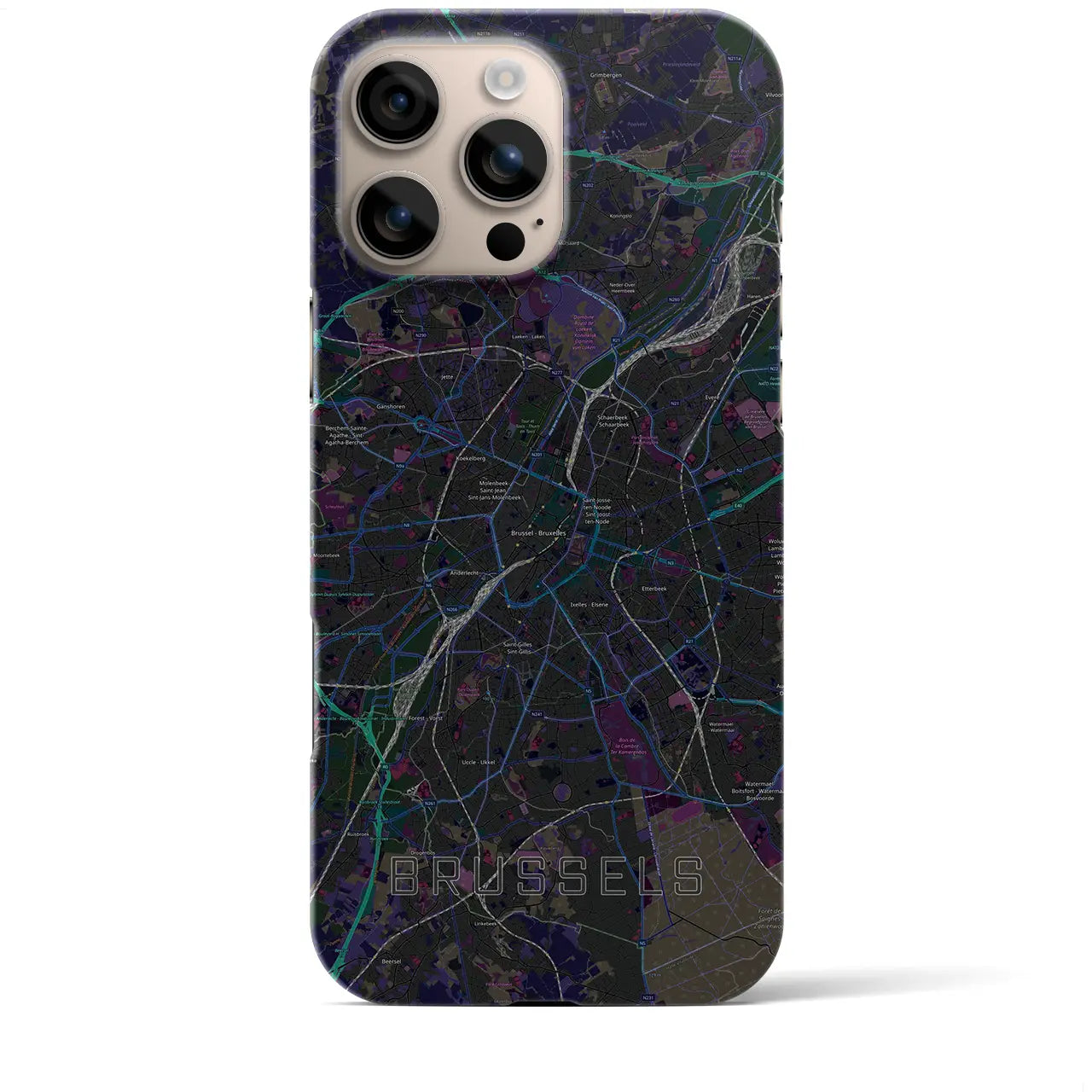 【ブリュッセル(ベルギー)】地図柄iPhoneケース(バックカバータイプ)