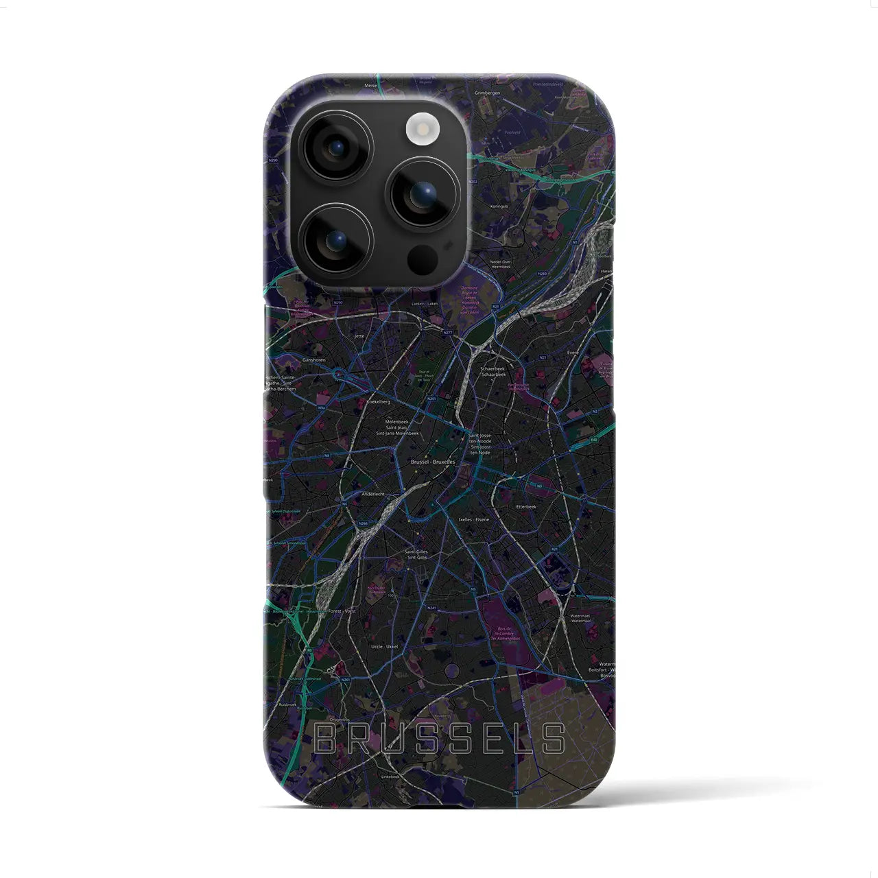 【ブリュッセル(ベルギー)】地図柄iPhoneケース(バックカバータイプ)